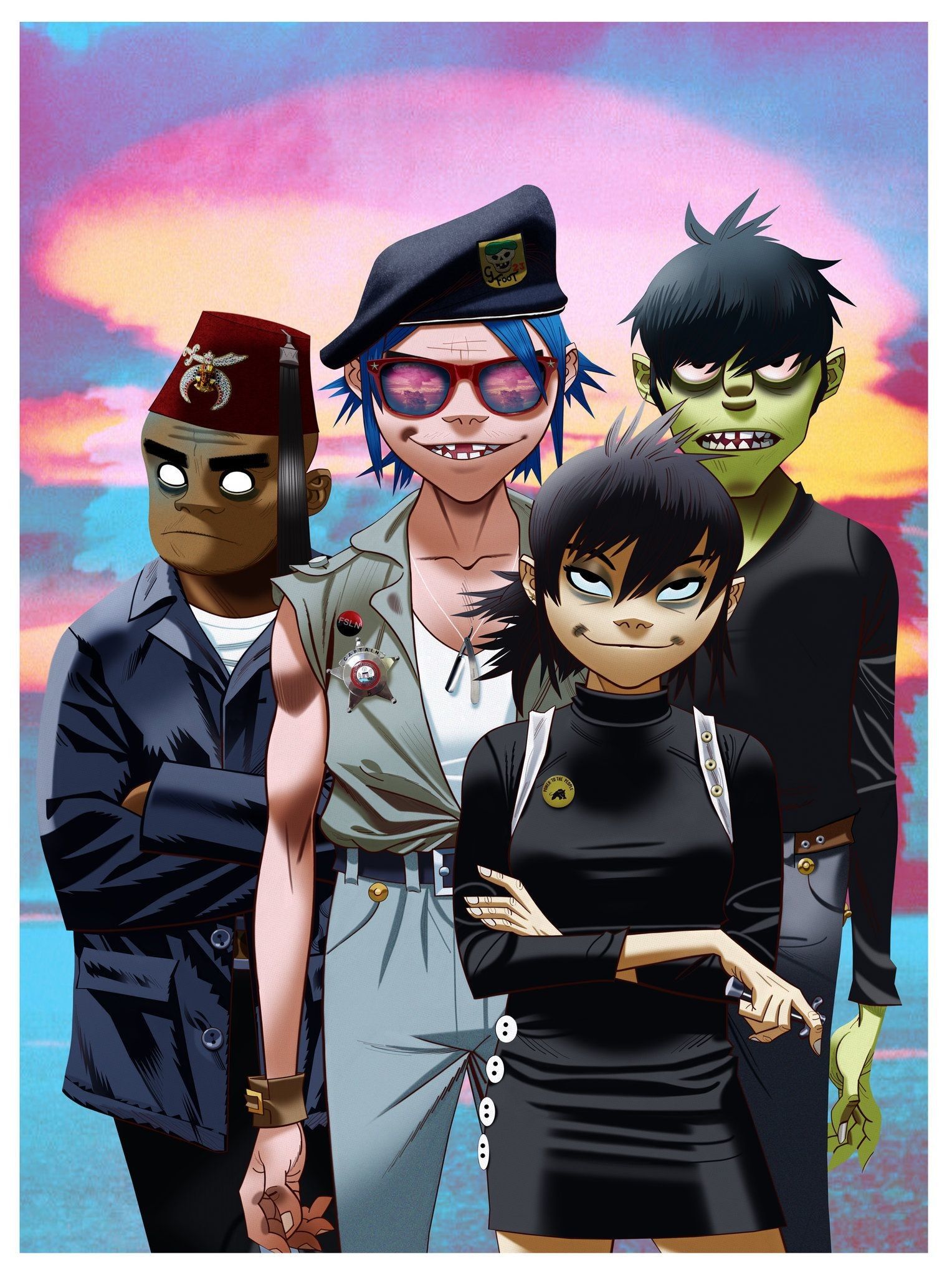 Gorillaz personaggi cartoon band, 1528x2048 Full HD Verticale, iPhone Plus