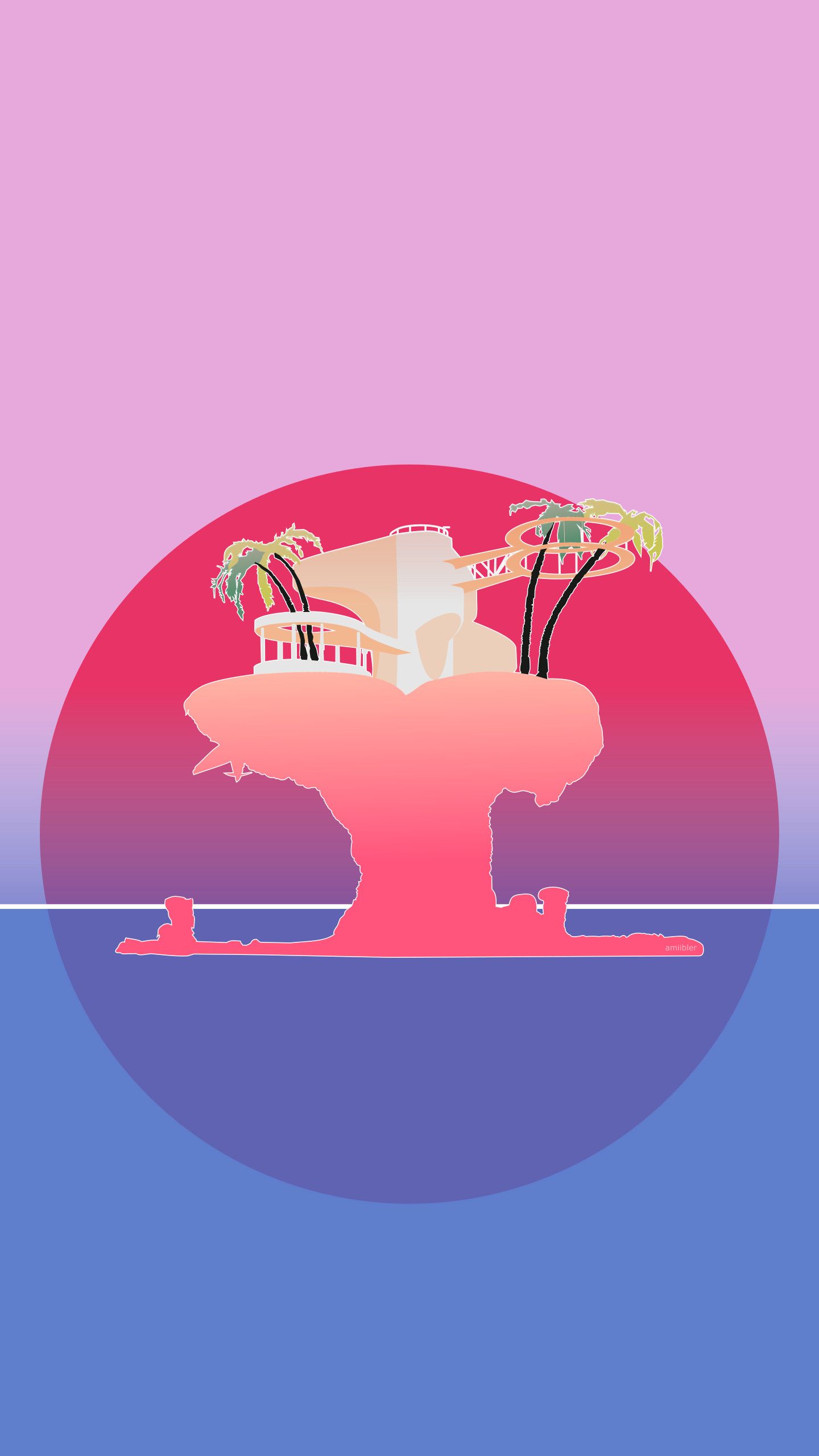 Isola con casa e palme, 1440x2560 Verticale, iPhone Pro Max