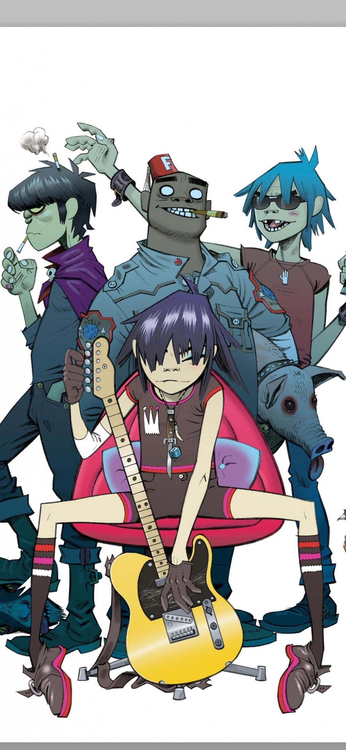 Gorillaz personaggi band chitarra, 1125x2436 Verticale, iPhone