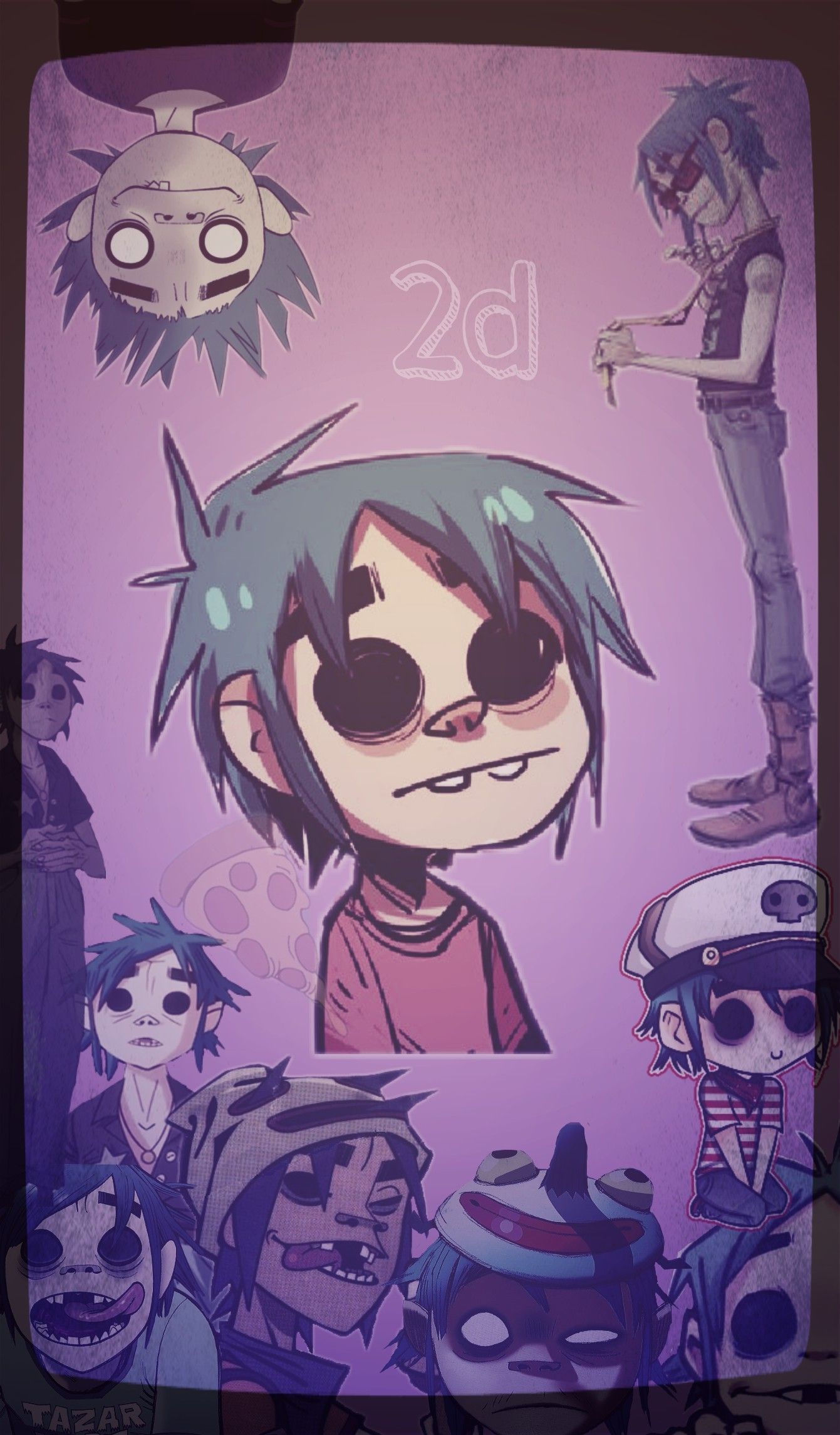 Gorillaz personaggio 2D viola, 1341x2289 Full HD Verticale, iPhone Plus