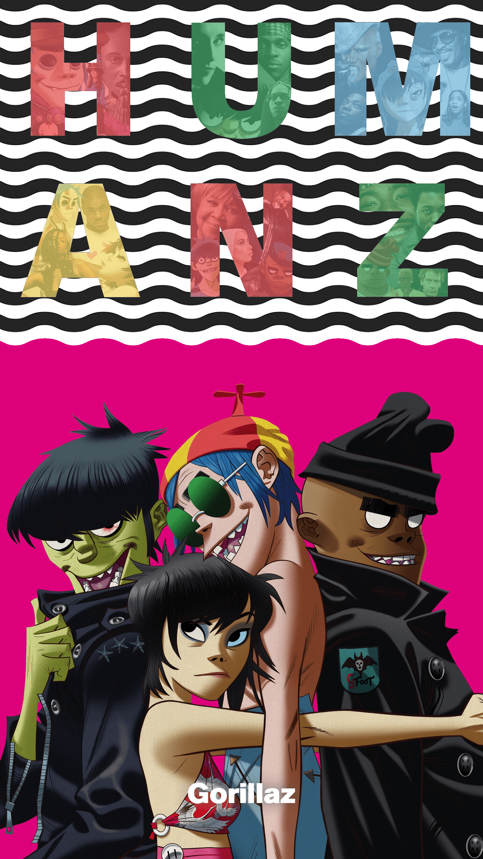 Gorillaz Humanz personaggi cartoon, 1554x2763 Full HD Verticale, iPhone