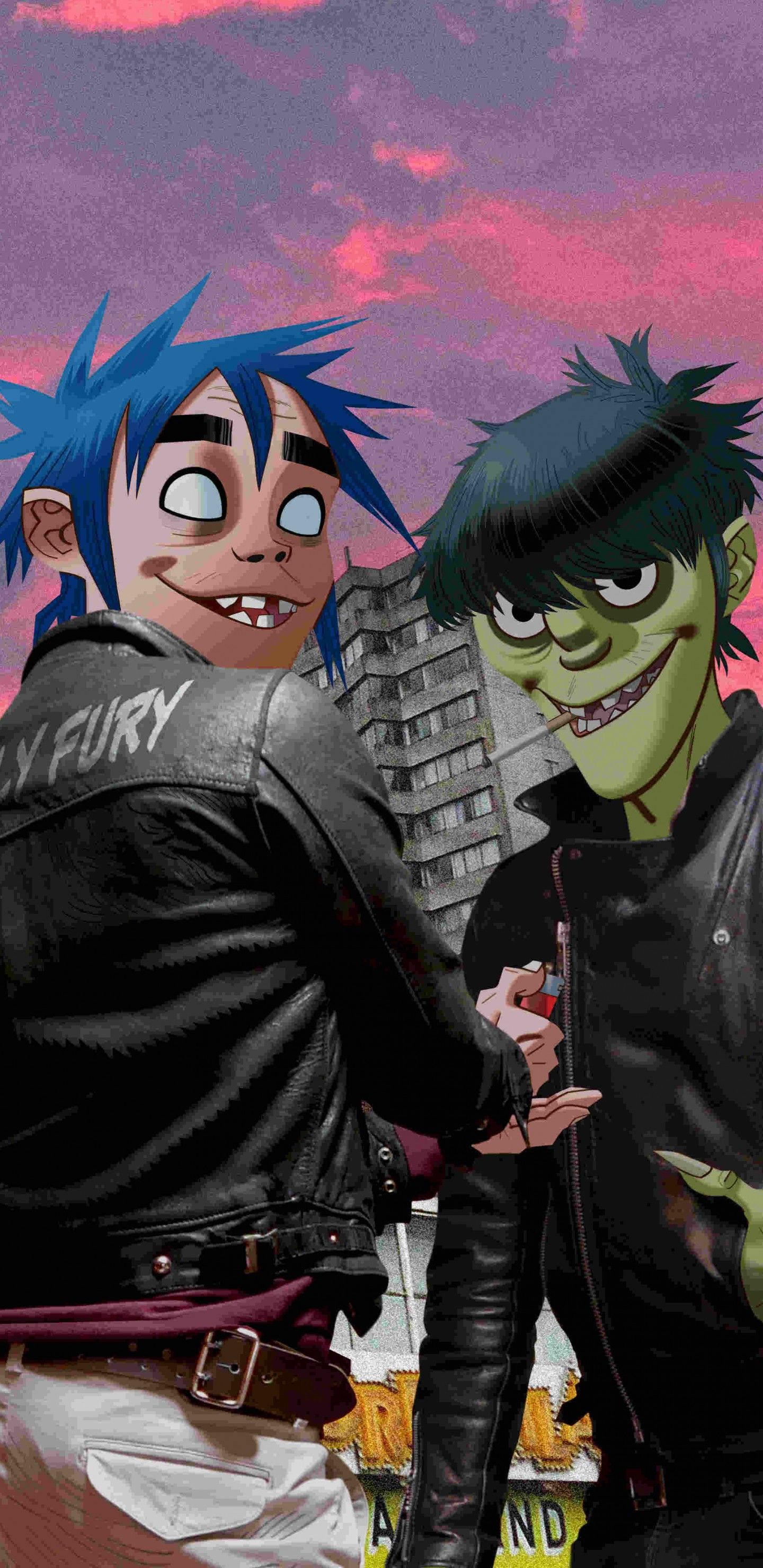 Personaggi Gorillaz, 2-D e Murdoc, 1440x2960 Verticale, iPhone Air