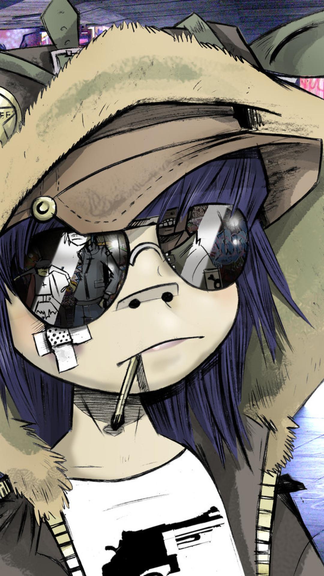 Gorillaz personaggio con occhiali, 1080x1920 Full HD Verticale, iPhone Pro Max