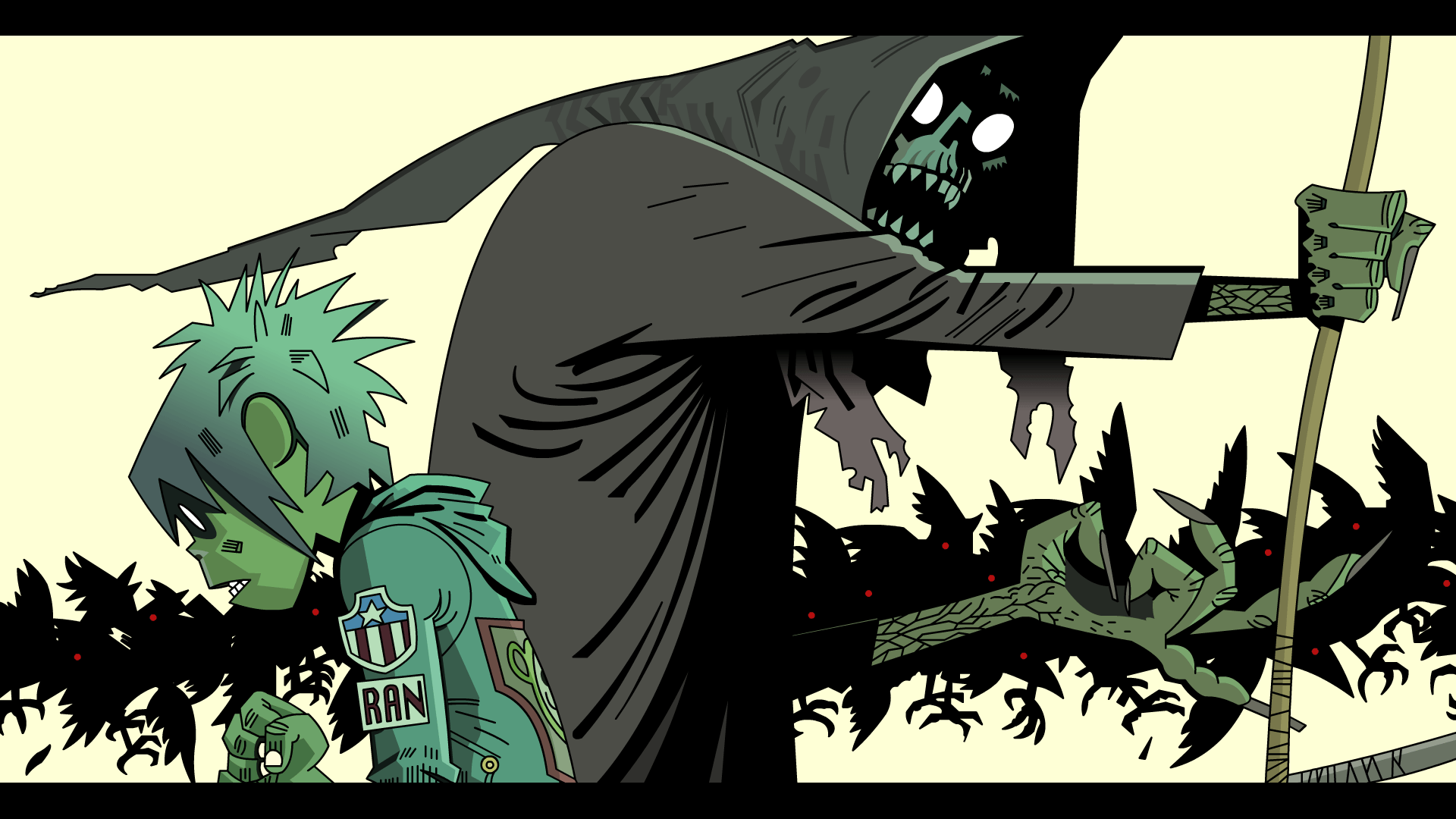 Gorillaz personaggi illustrazione, 1920x1080 Full HD, Desktop