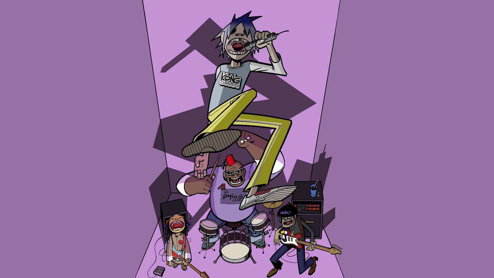 Gorillaz personaggi viola fumetto, 1920x1080 1080p, Laptop