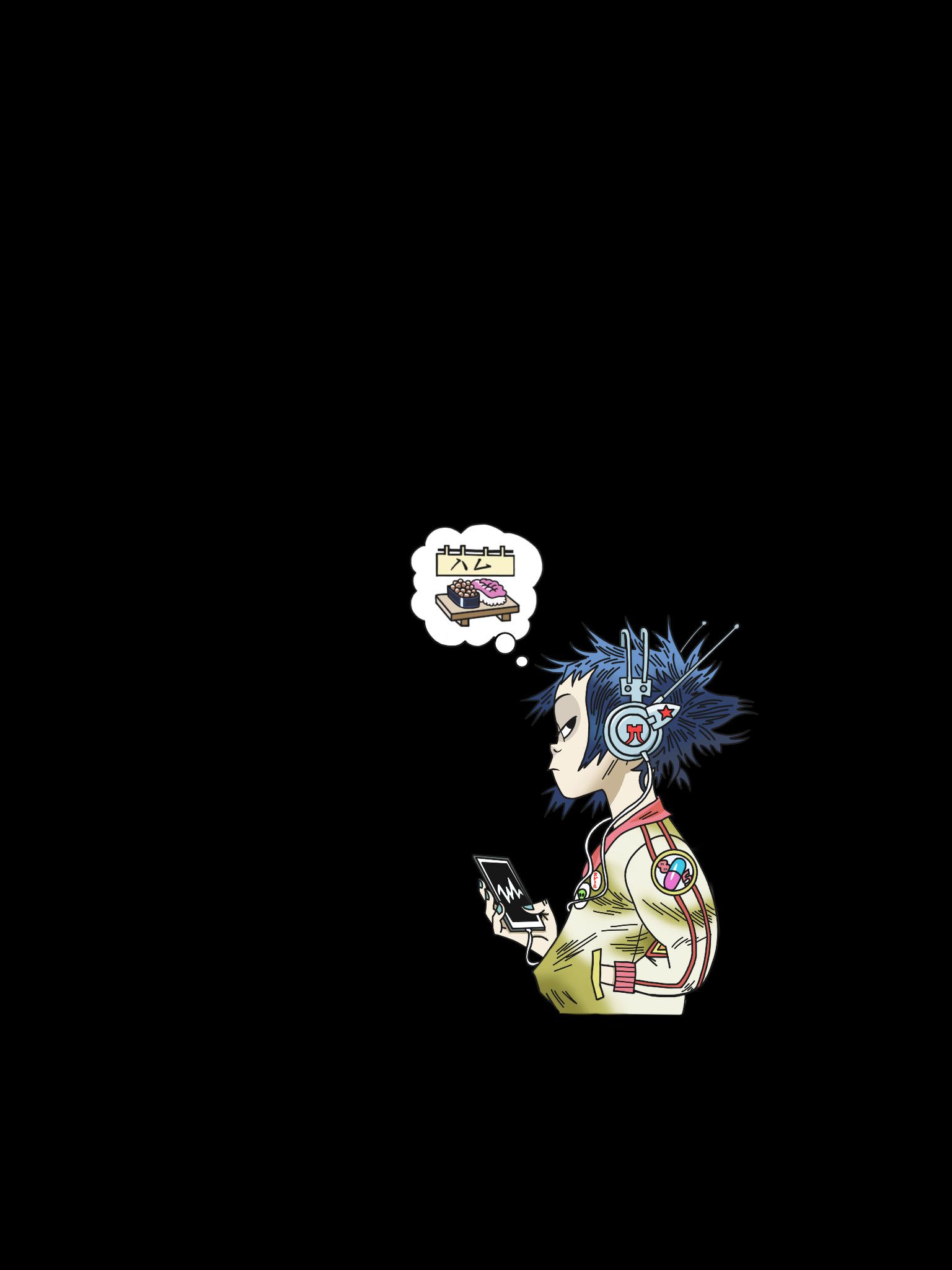 Personaggio Gorillaz con sigaretta, 750x1334 Full HD Verticale, iPhone Air