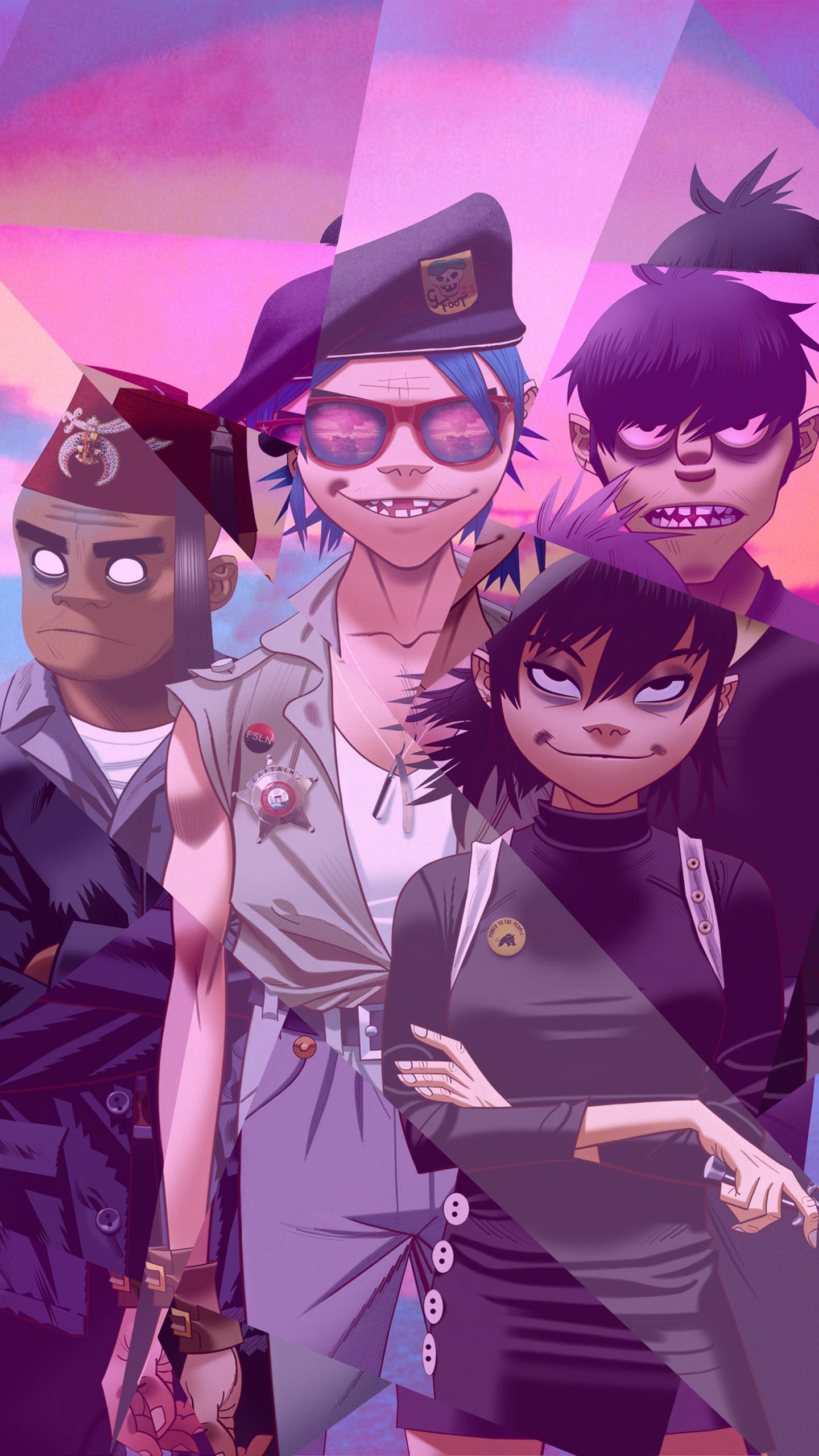 Gorillaz personaggi banda animata, 1440x2560 Verticale, iPhone Pro