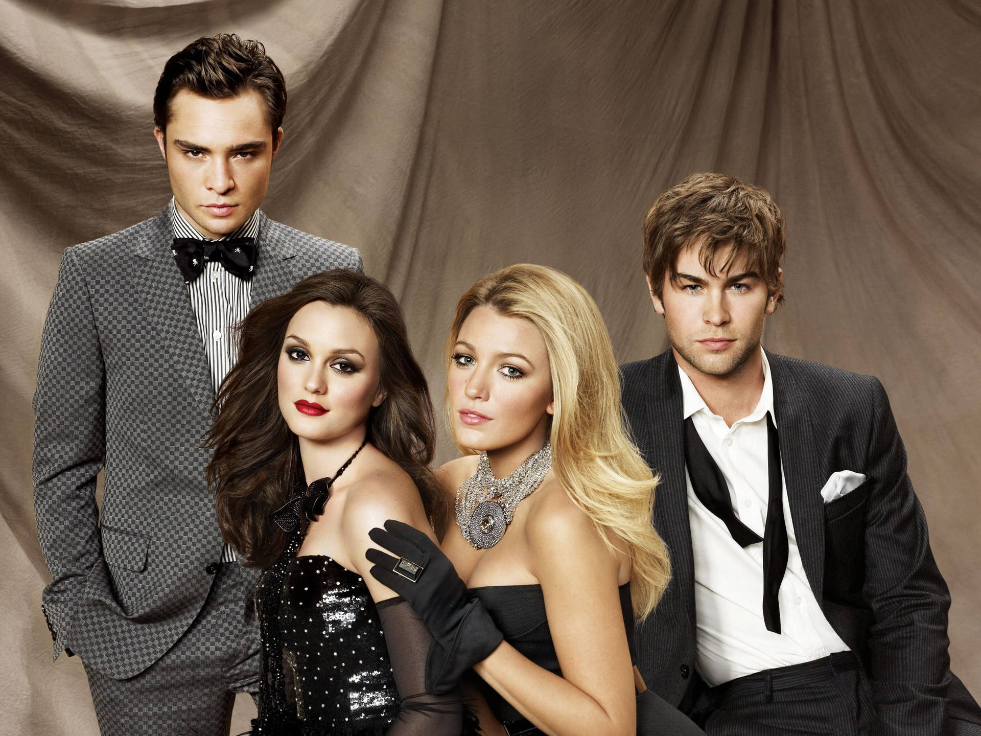 Cast Gossip Girl in eleganti abiti neri, 1920x1440 Full HD+, Desktop