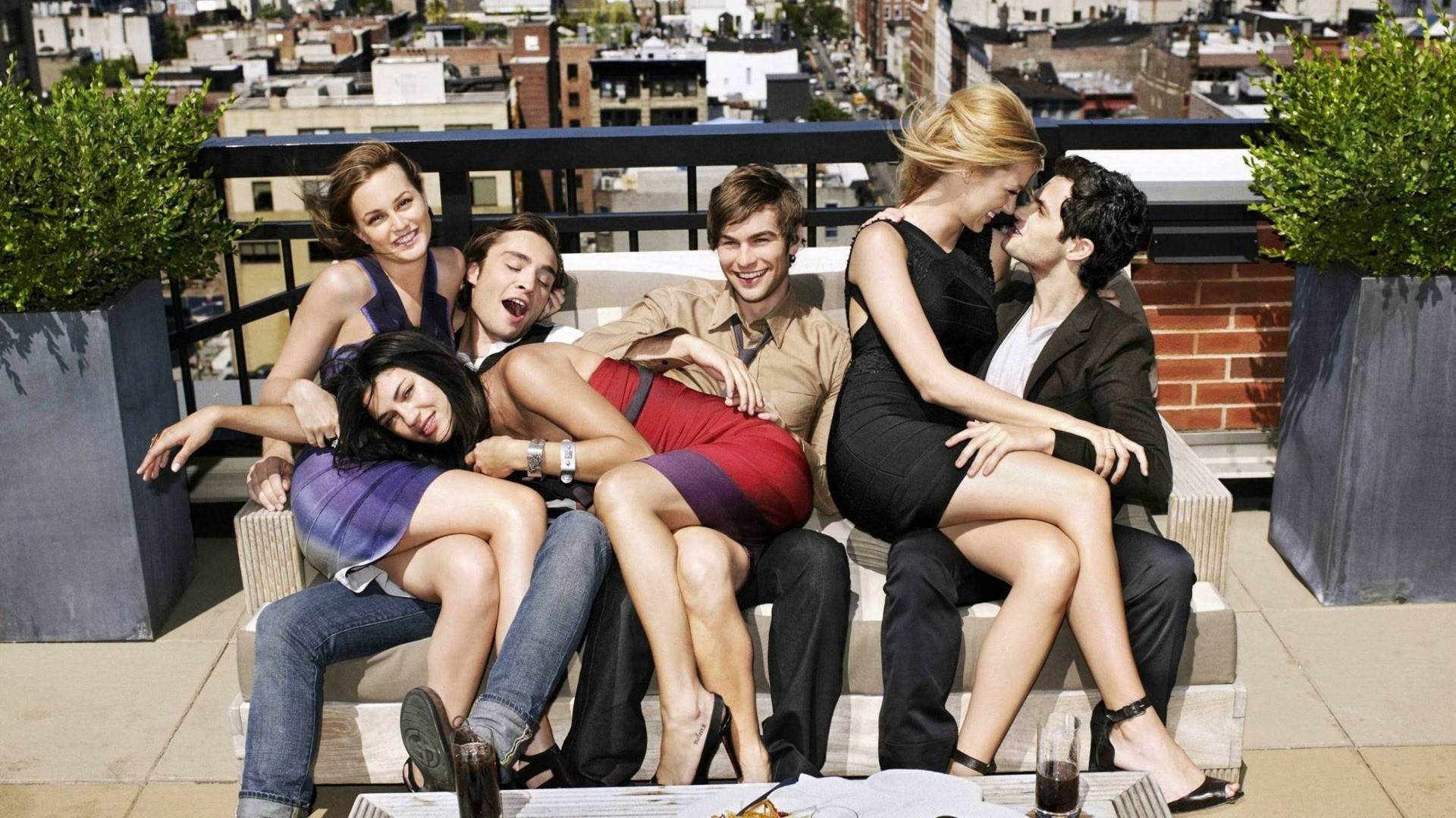 Gossip Girl cast sul tetto, 1920x1080 1080p, Desktop