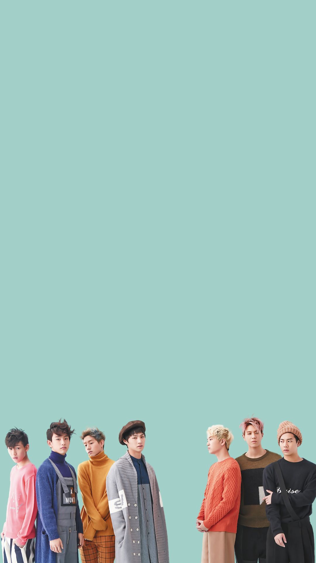 Got7 gruppo sfondo verde acqua, 1080x1920 Full HD Verticale, Samsung Galaxy