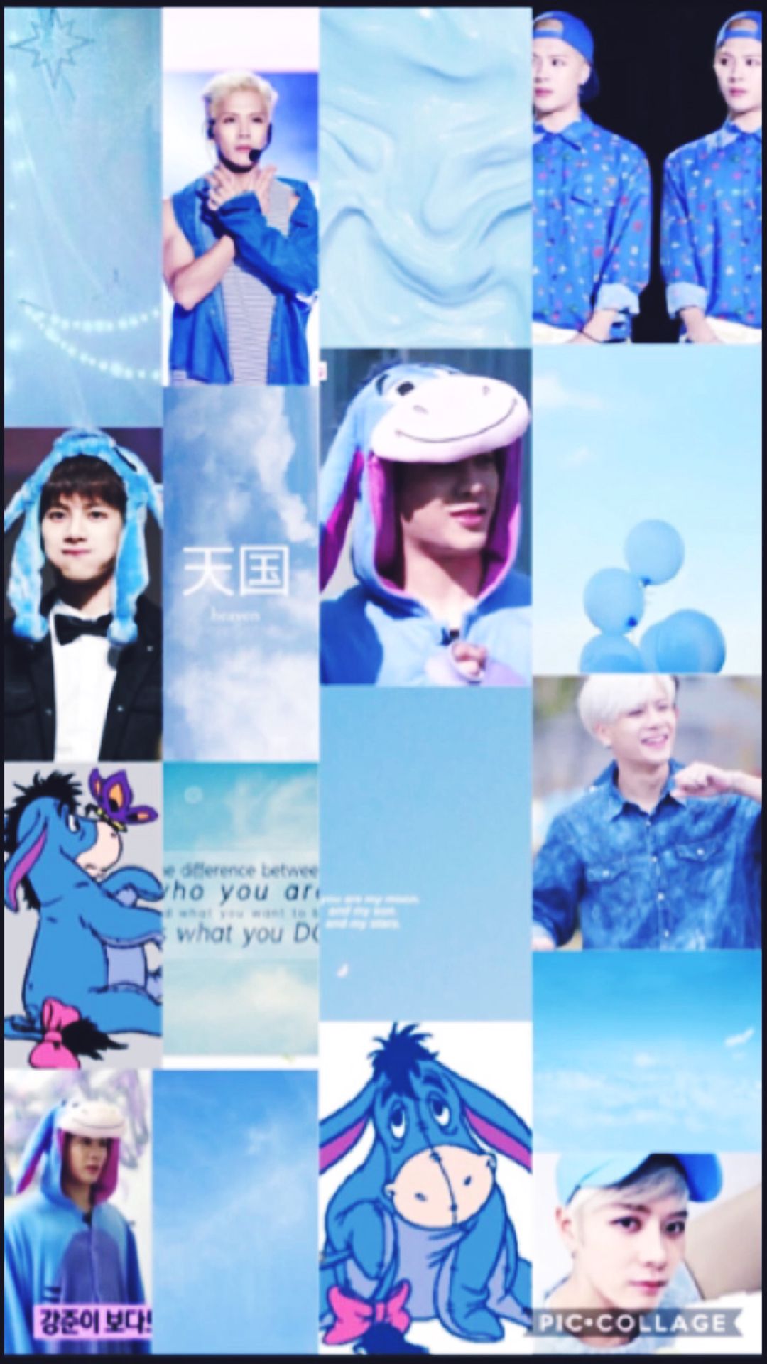 Collage Jackson Wang Got7 blu, 1080x1920 Verticale, Telefono