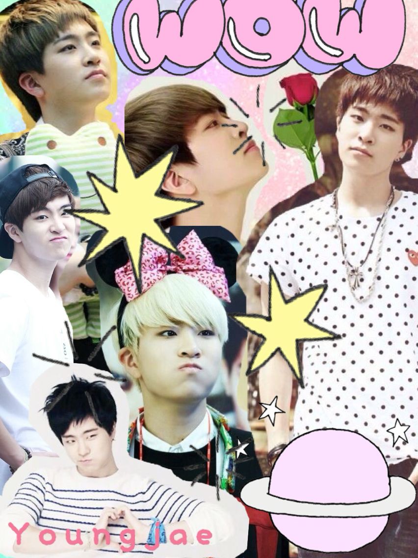 Youngjae GOT7 collage kawaii, 852x1136 Verticale, Telefono