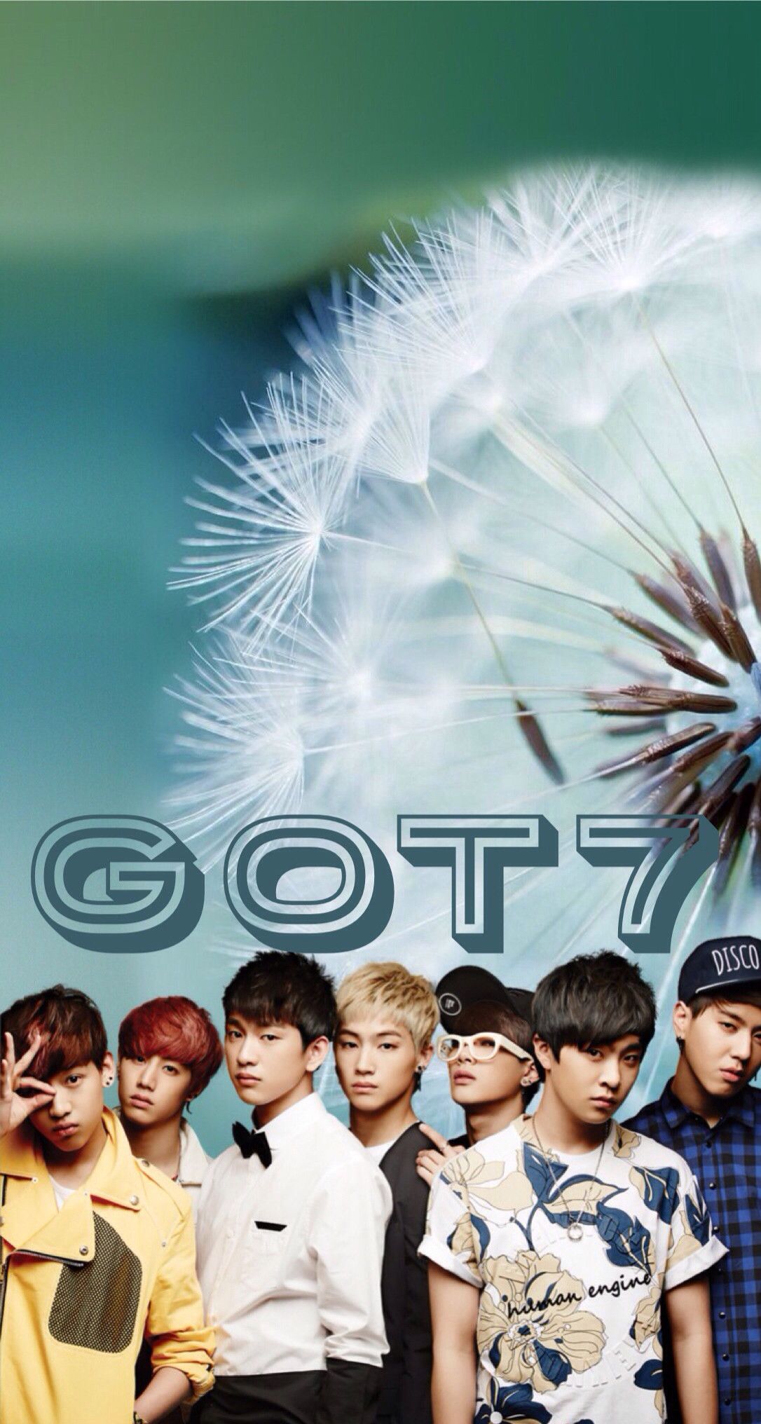 Gruppo GOT7 con soffione, 1086x2032 Full HD Verticale, Smartphone