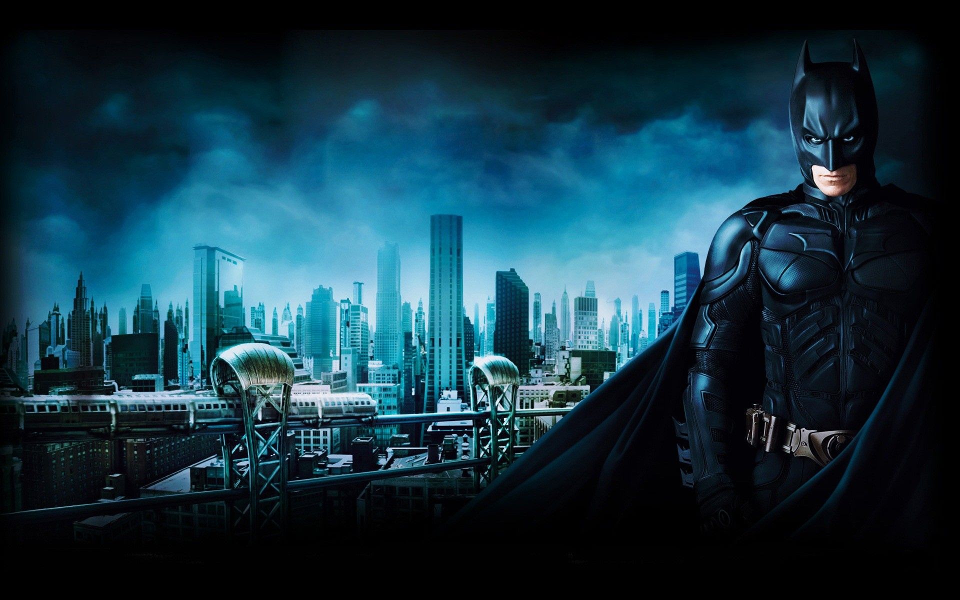 Batman su skyline Gotham City, 1920x1200 Full HD+, Desktop