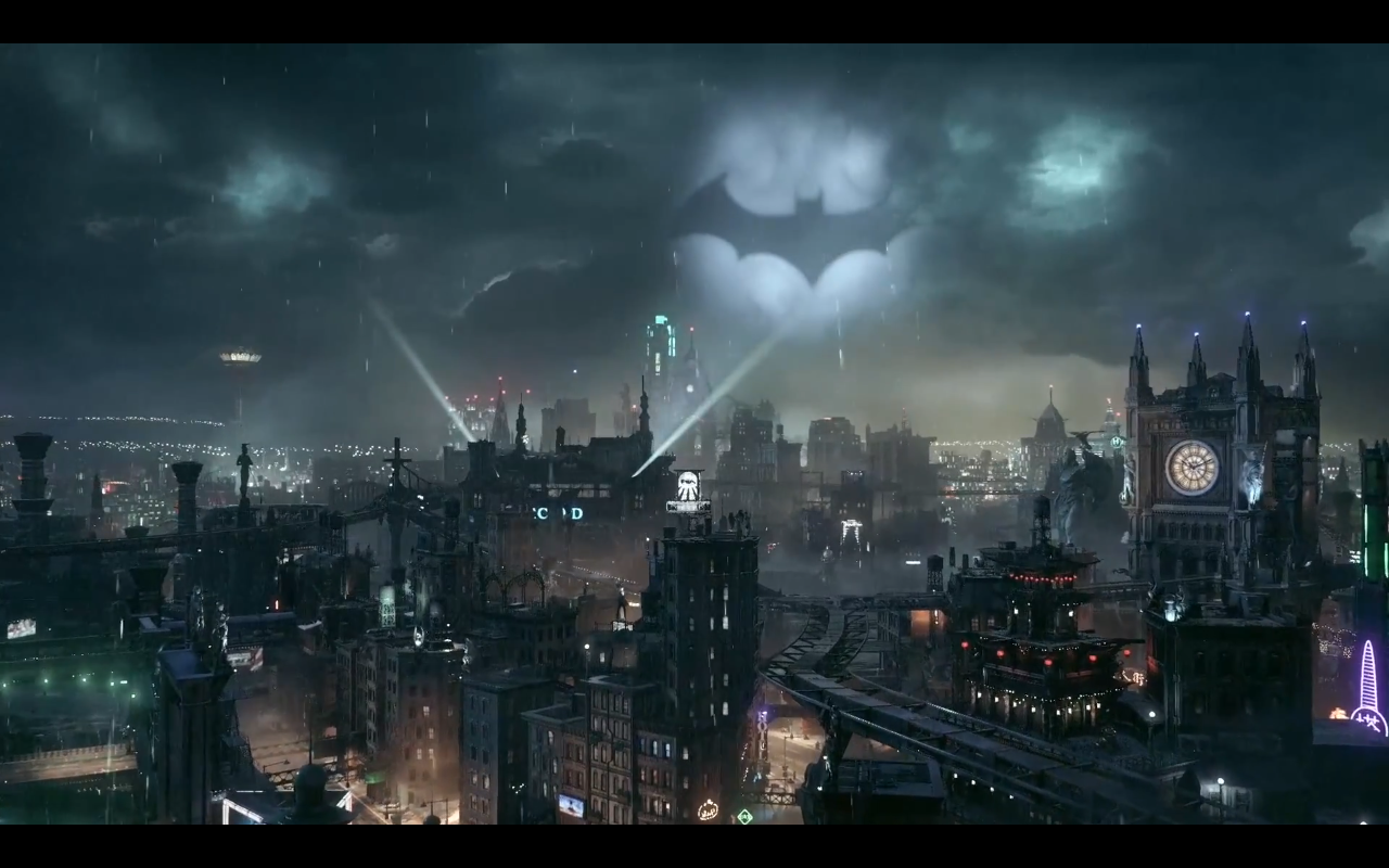 Skyline Gotham City notturno, 1280x800 HD, Desktop