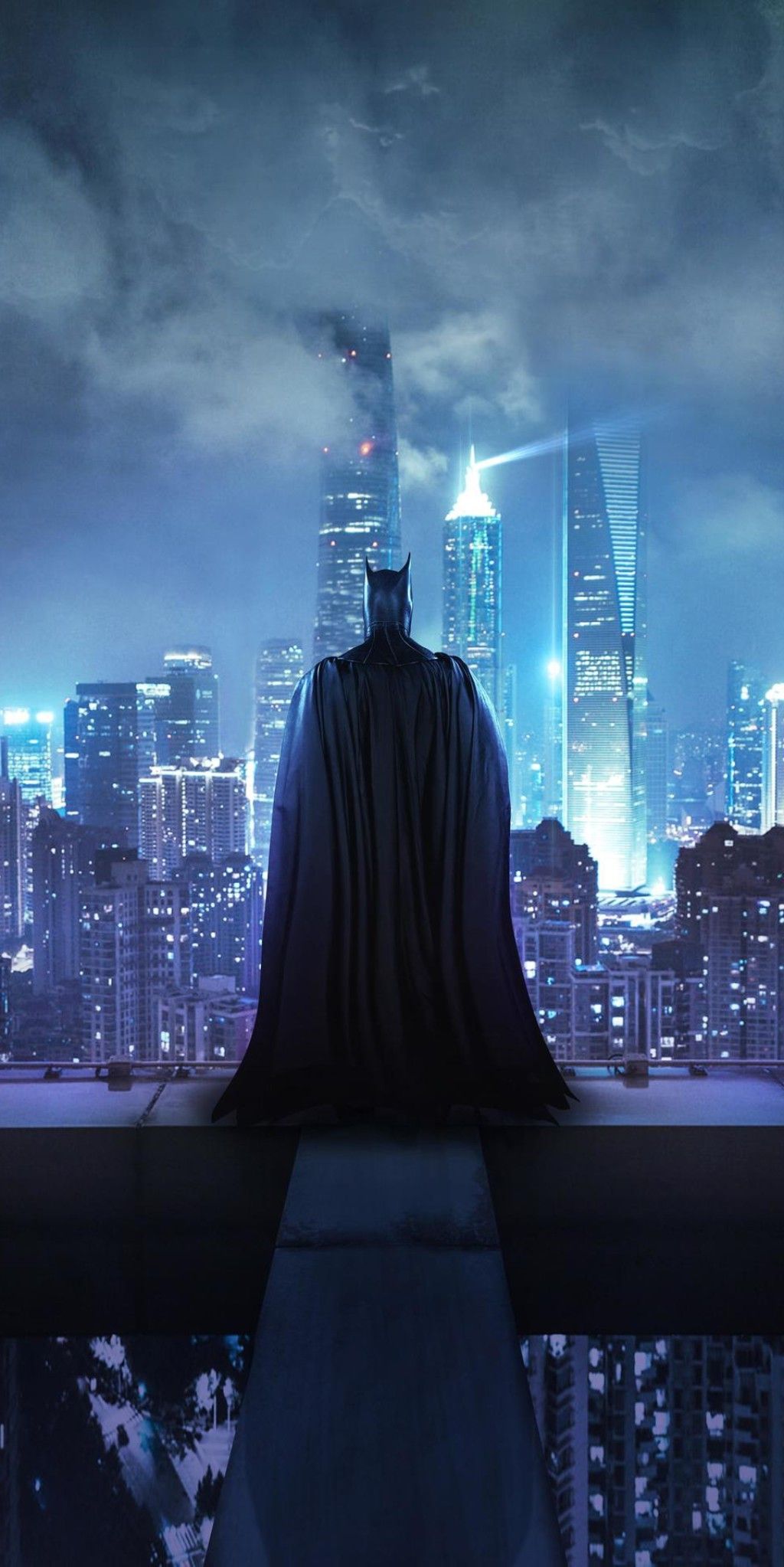Batman su Gotham City, DC Comics, 1024x2046 Verticale, Telefono