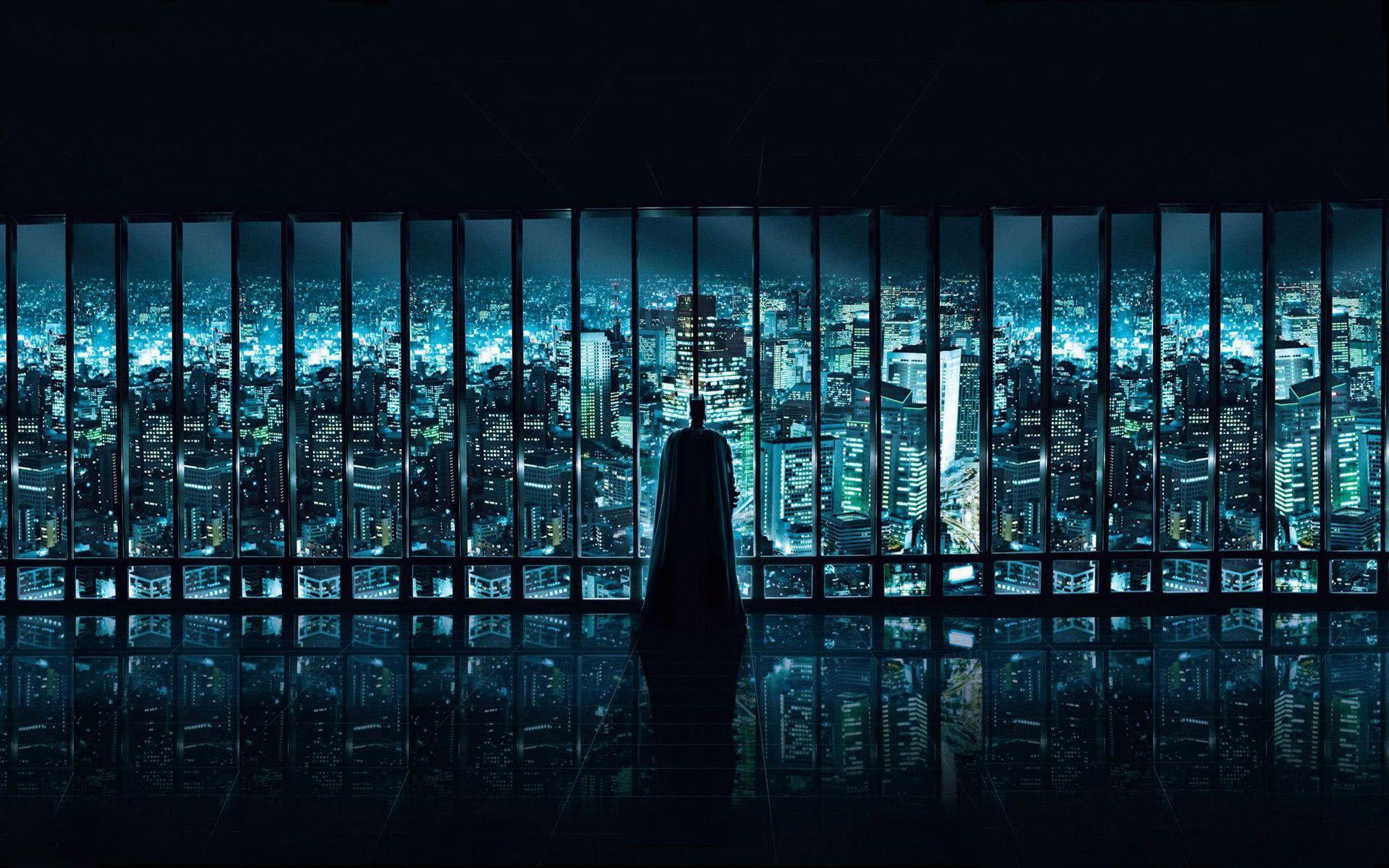 Batman silhouette Gotham City notte, 1920x1200 Full HD+ WUXGA, iMac