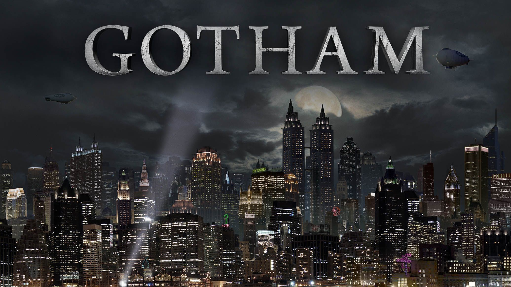 Gotham City skyline notturno, 2072x1166 2K, Laptop
