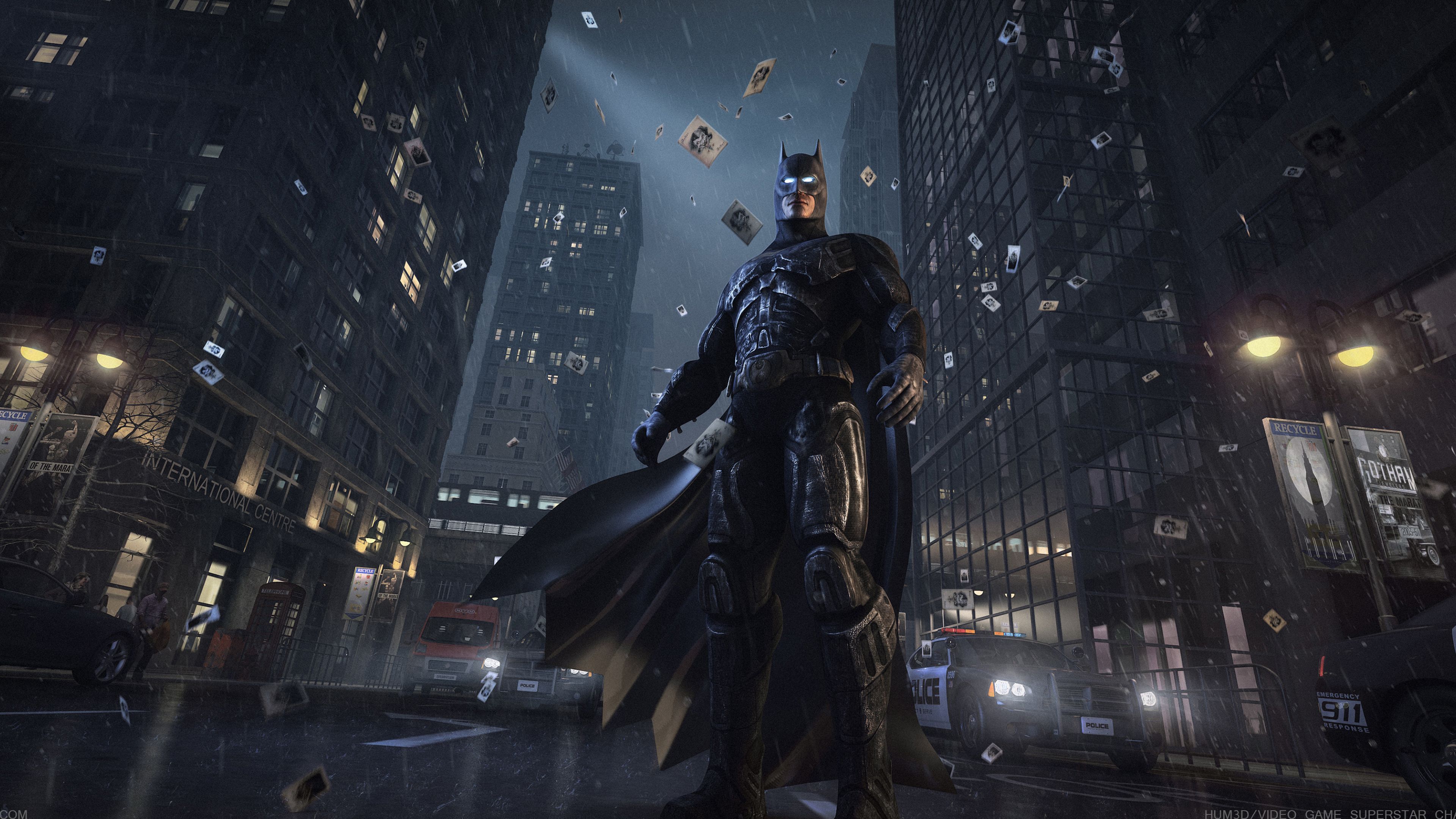 Batman su Gotham City notturna, 3840x2160 4K Ultra HD, Monitor 4K
