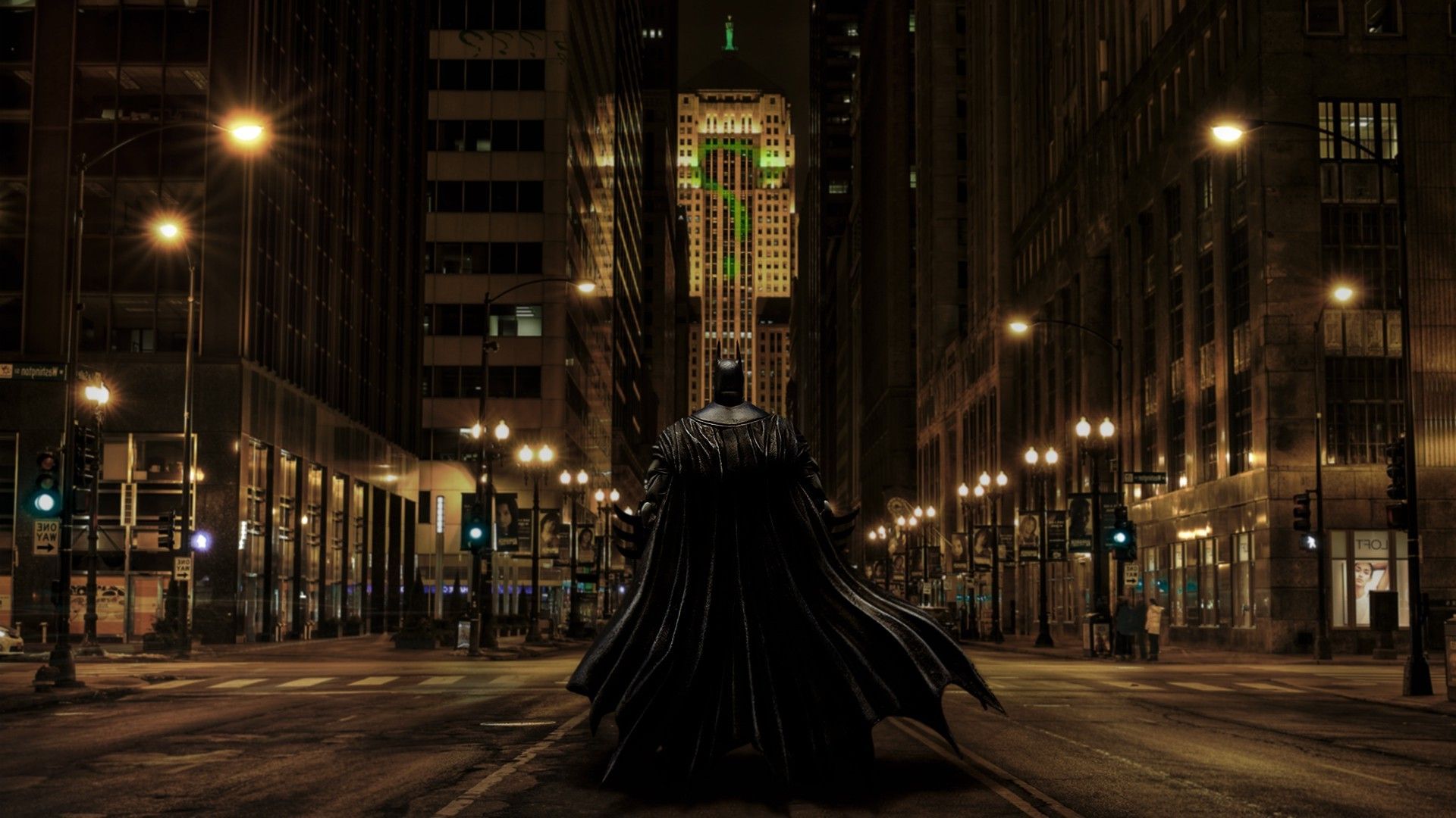 Batman in strada Gotham City, 1920x1080 1080p, PC Desktop
