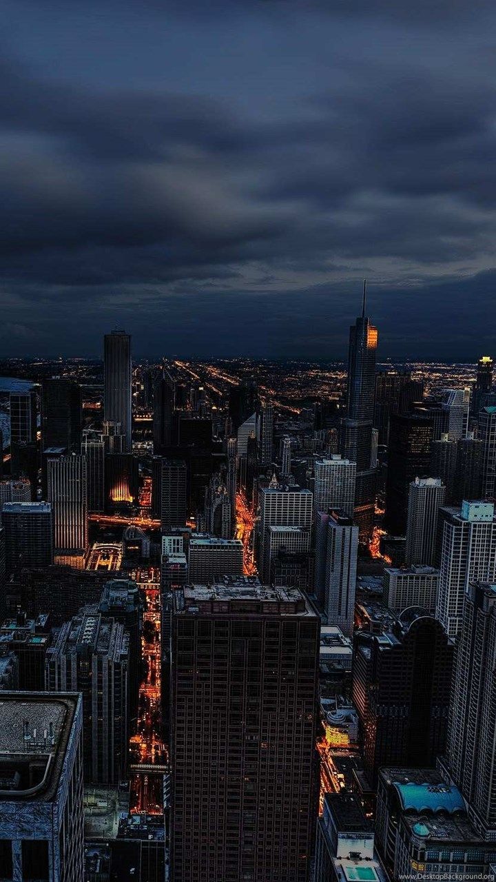Skyline città al crepuscolo, 720x1280 Verticale, Mobile