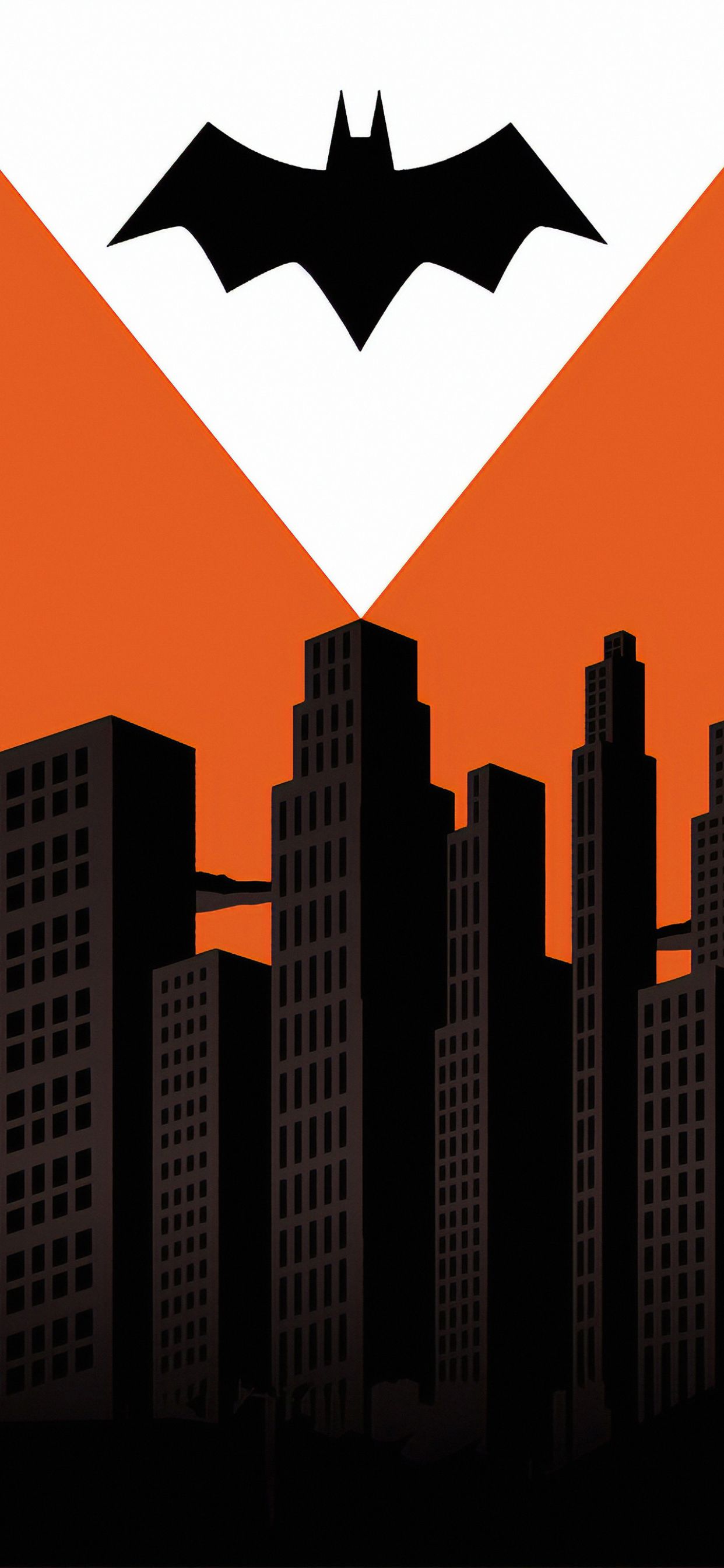 Logo Batman su Gotham City, 1242x2688 Verticale, iPhone Pro Max