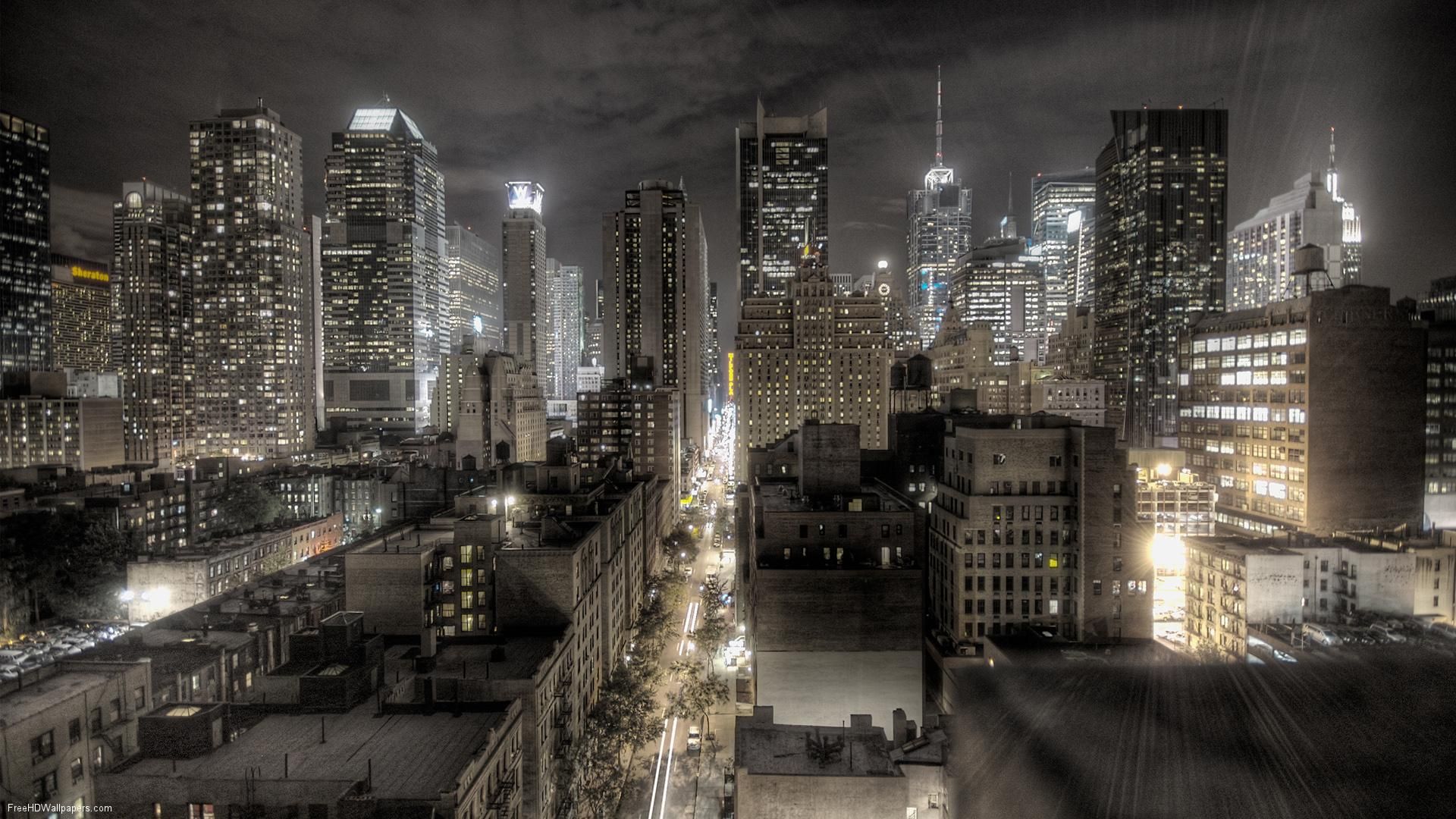 Skyline città notturna Gotham, 1920x1080 1080p, Desktop