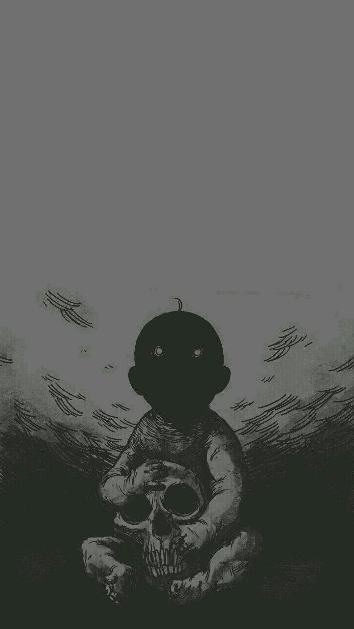Bambino oscuro con teschio, 720x1280 Verticale, Telefono