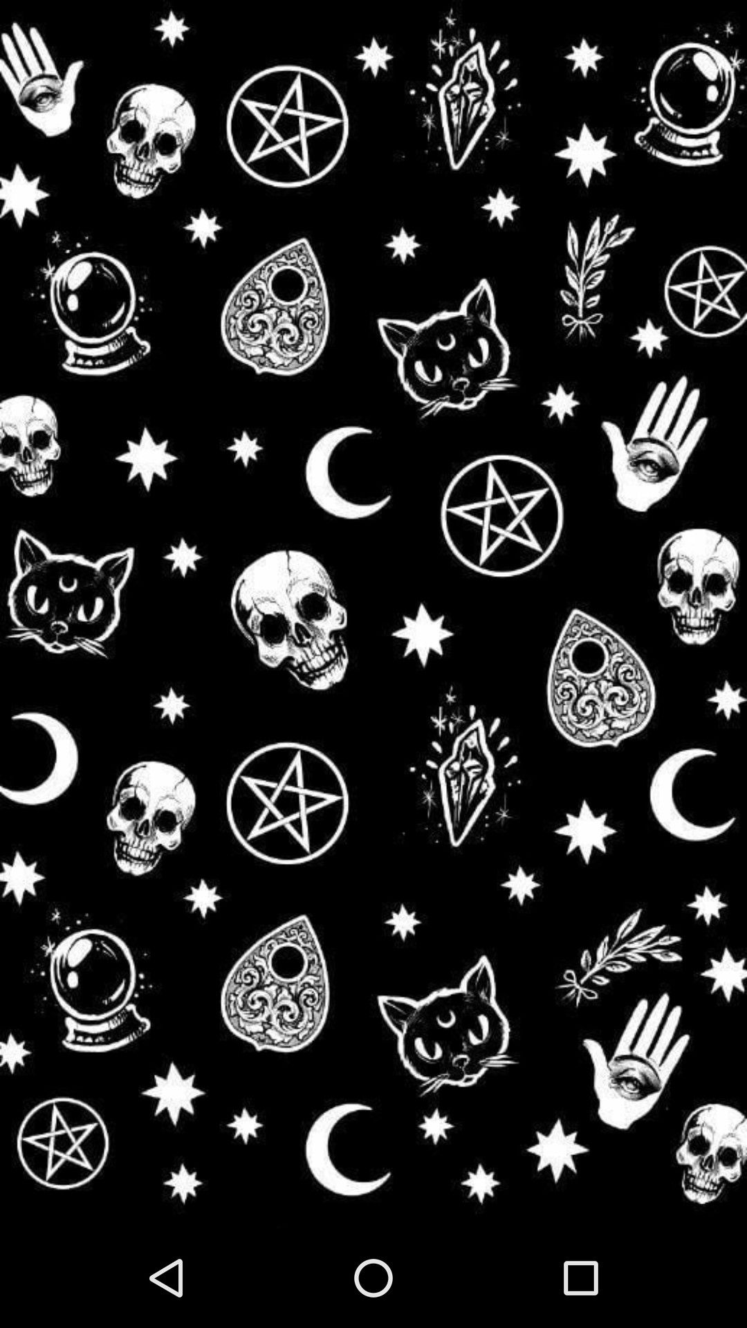 Teschi e simboli occulti neri, 1080x1920 Verticale, Mobile