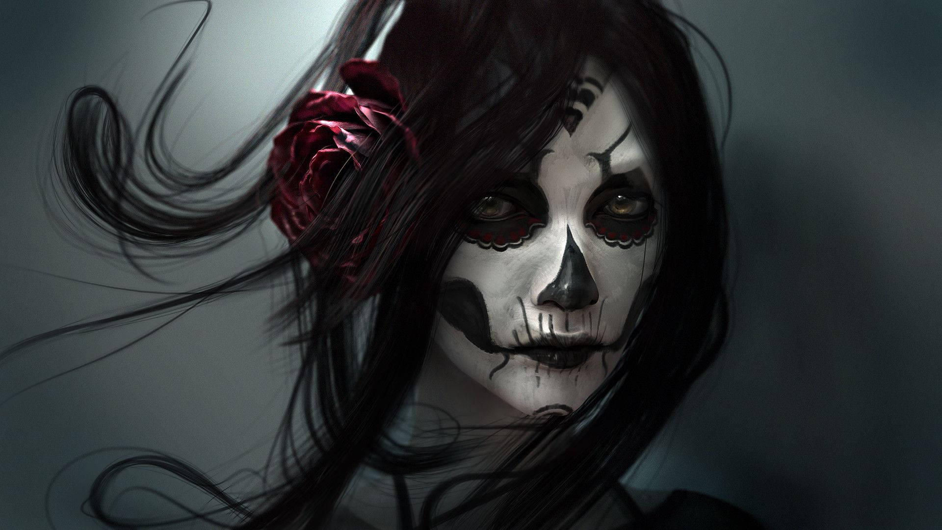 Donna trucco teschio gotico, 1920x1080 Full HD 1080p, Acer Nitro