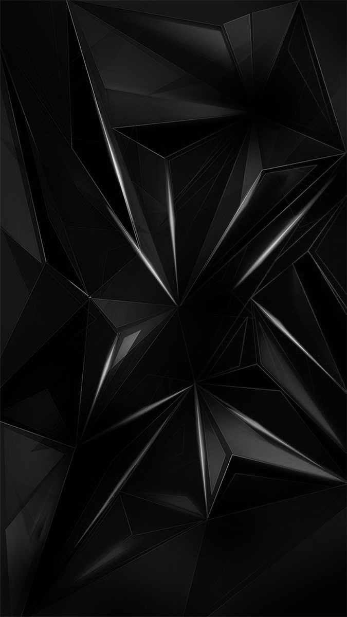 Forme geometriche 3D nere astratte, 675x1200 Full HD Verticale, Smartphone