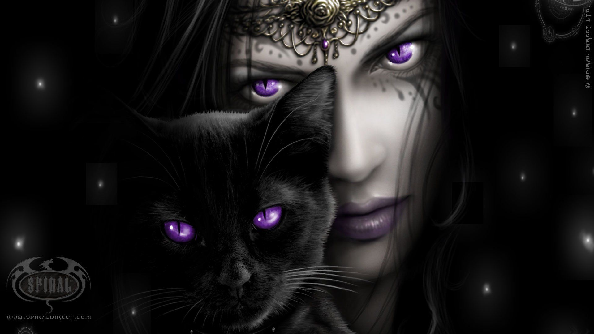 Donna gotica con gatto nero, 1920x1080 1080p, Lenovo Legion