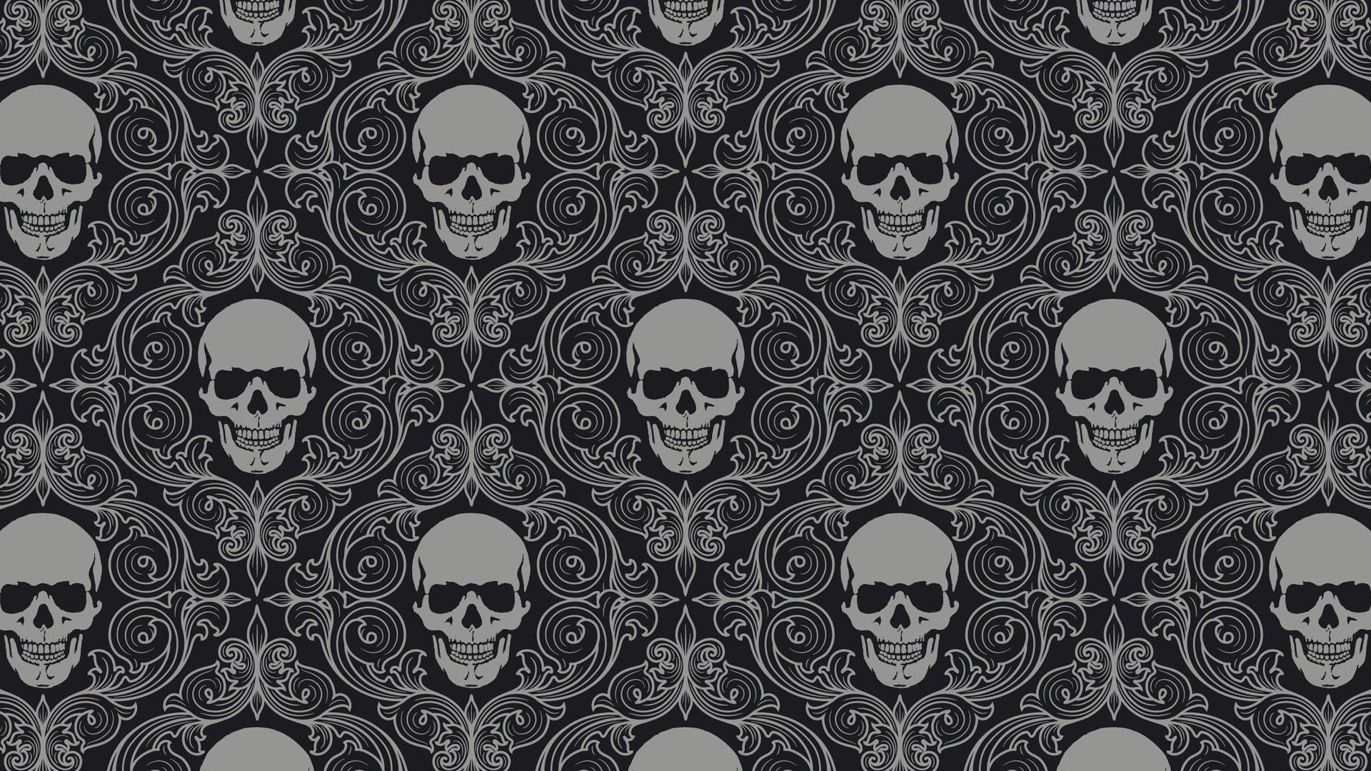 Teschi pattern gotico grigio scuro, 1920x1080 1080p, PC
