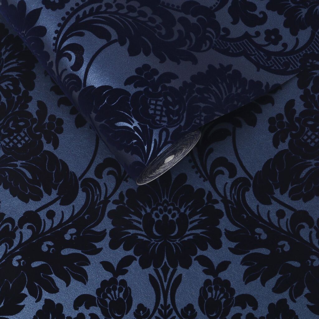 Carta da parati damascata blu scuro, 1024x1024 HD, Desktop