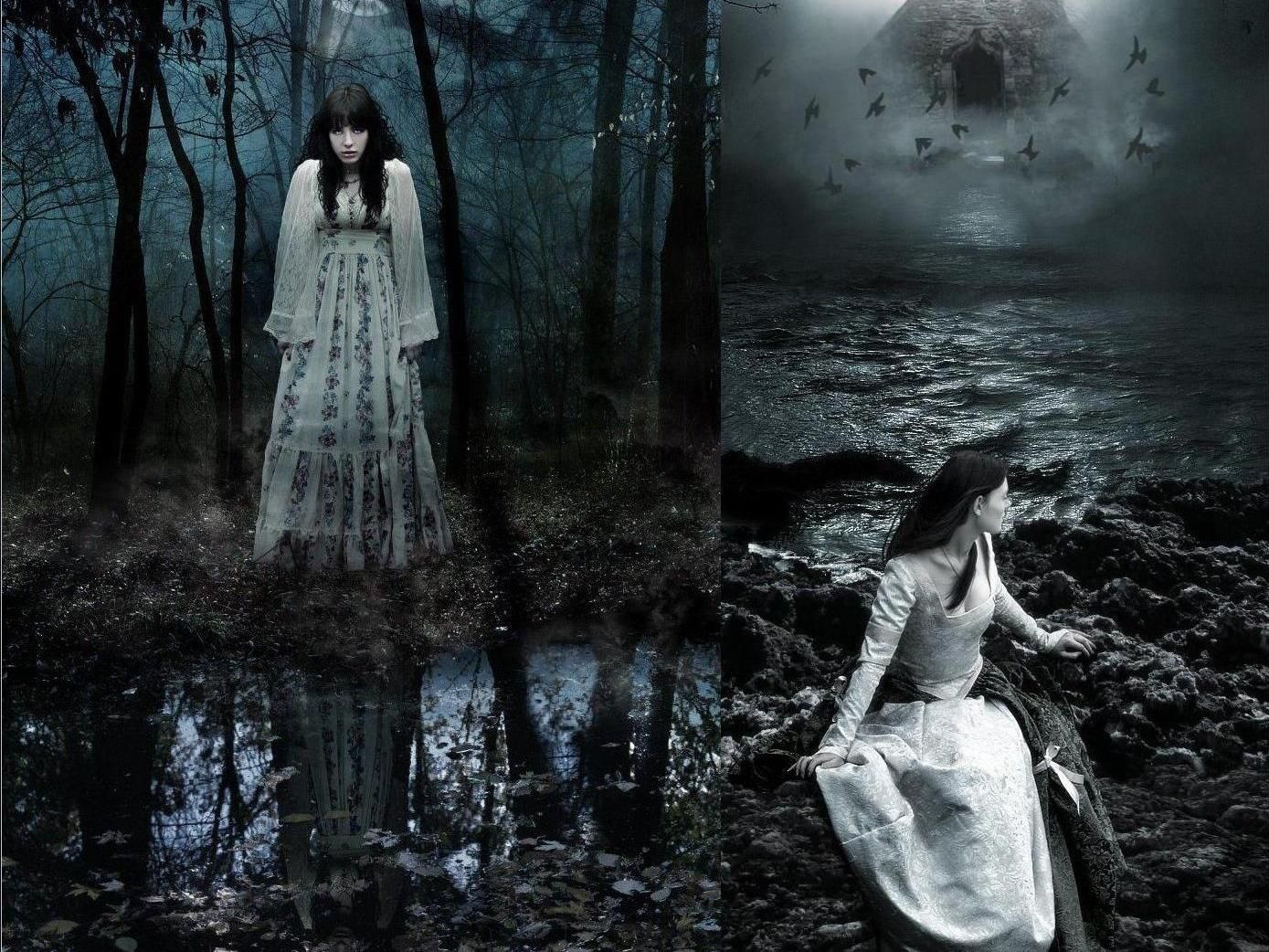 Fantasma donna foresta scura, 1389x1042 720p, Acer Nitro