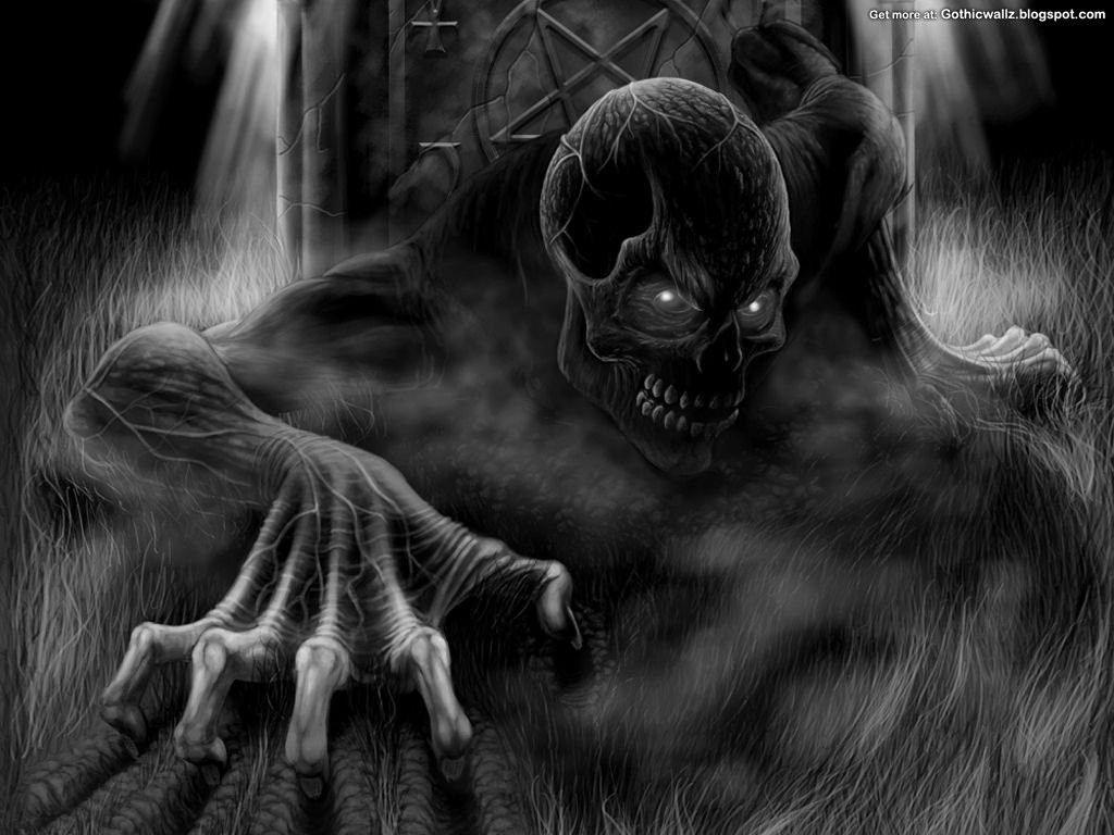 Teschio demoniaco mano scheletrica, 1024x768 HD, Desktop