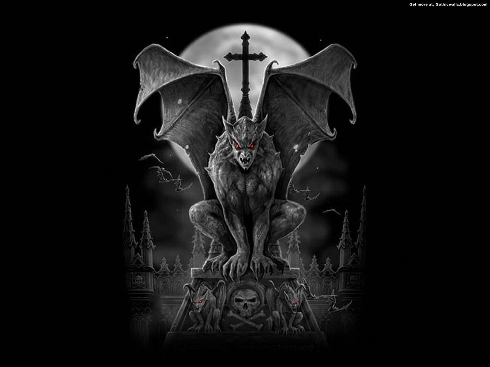 Gargoyle demone luna piena, 1600x1200 HD, Lenovo Legion