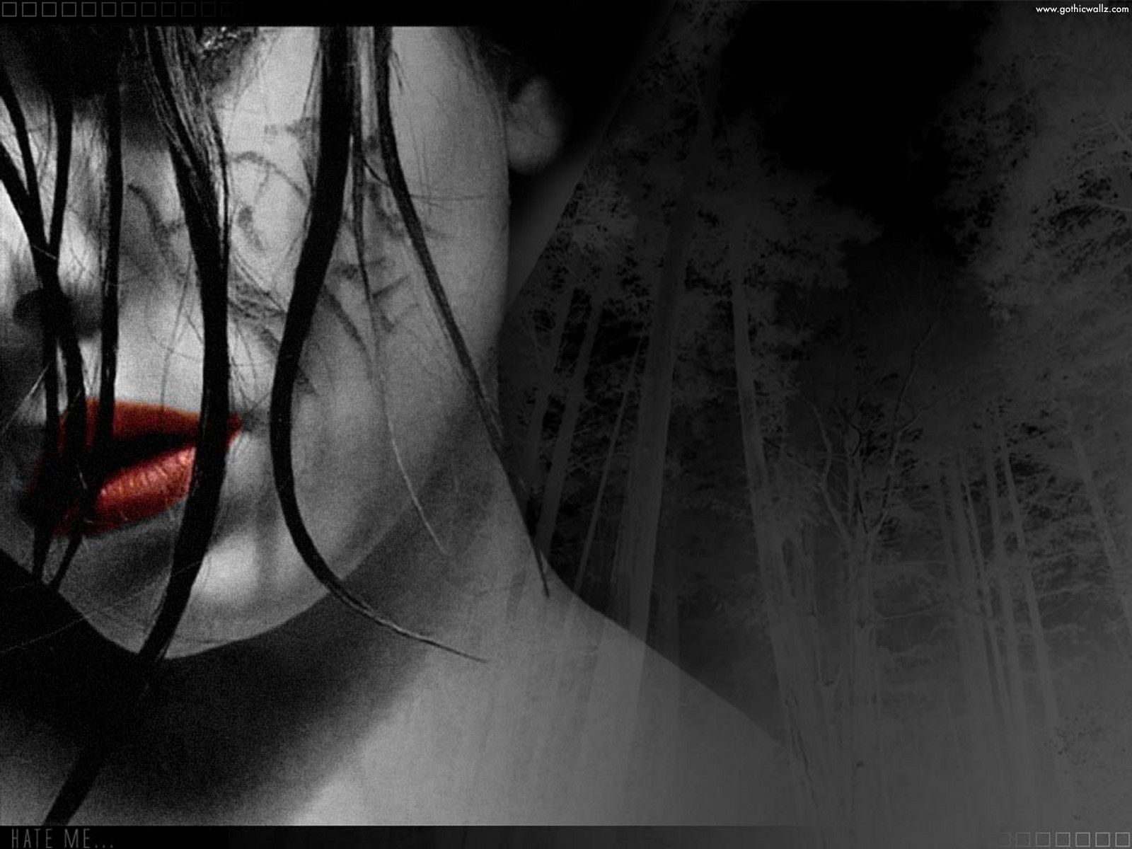Volto donna gotico labbra rosse, 1600x1200 900p, MacBook Air