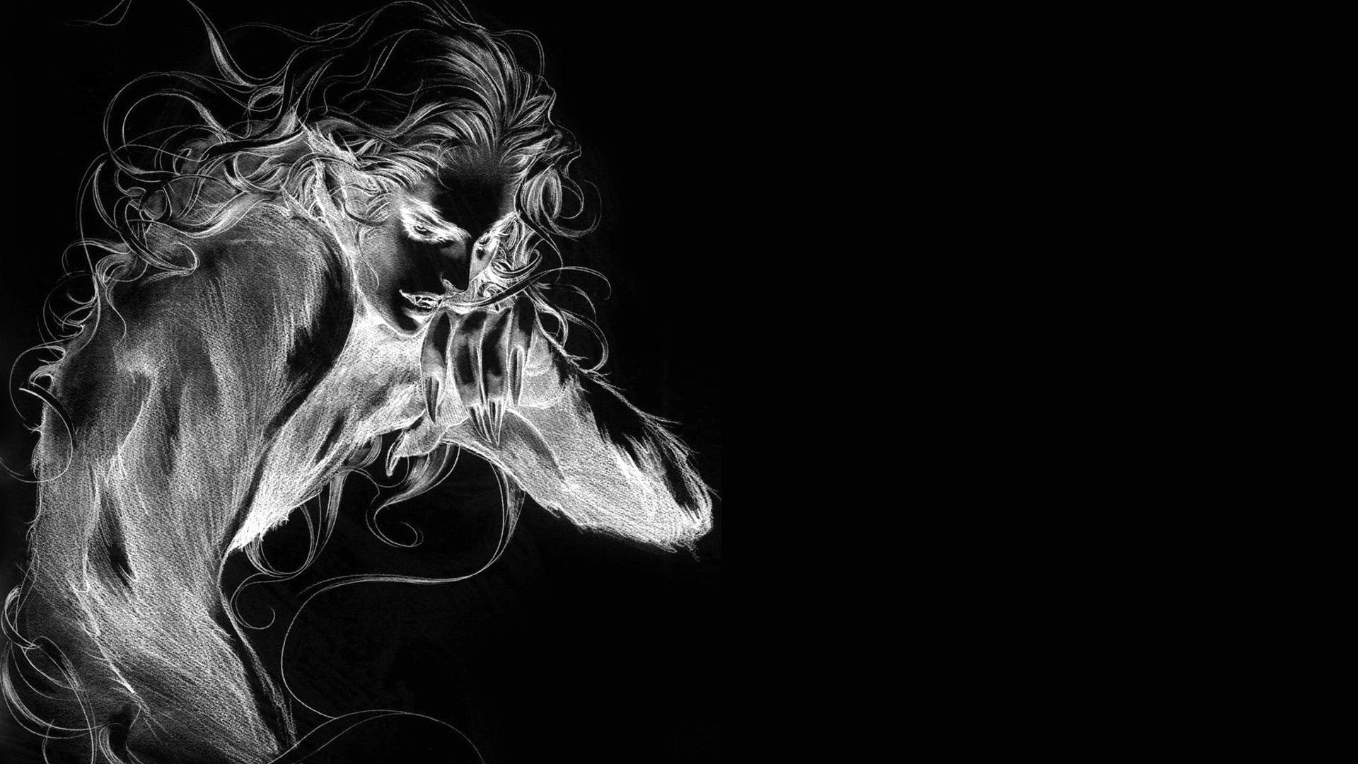 Figura astratta chiaroscuro bianco nero, 1920x1080 1080p, Desktop