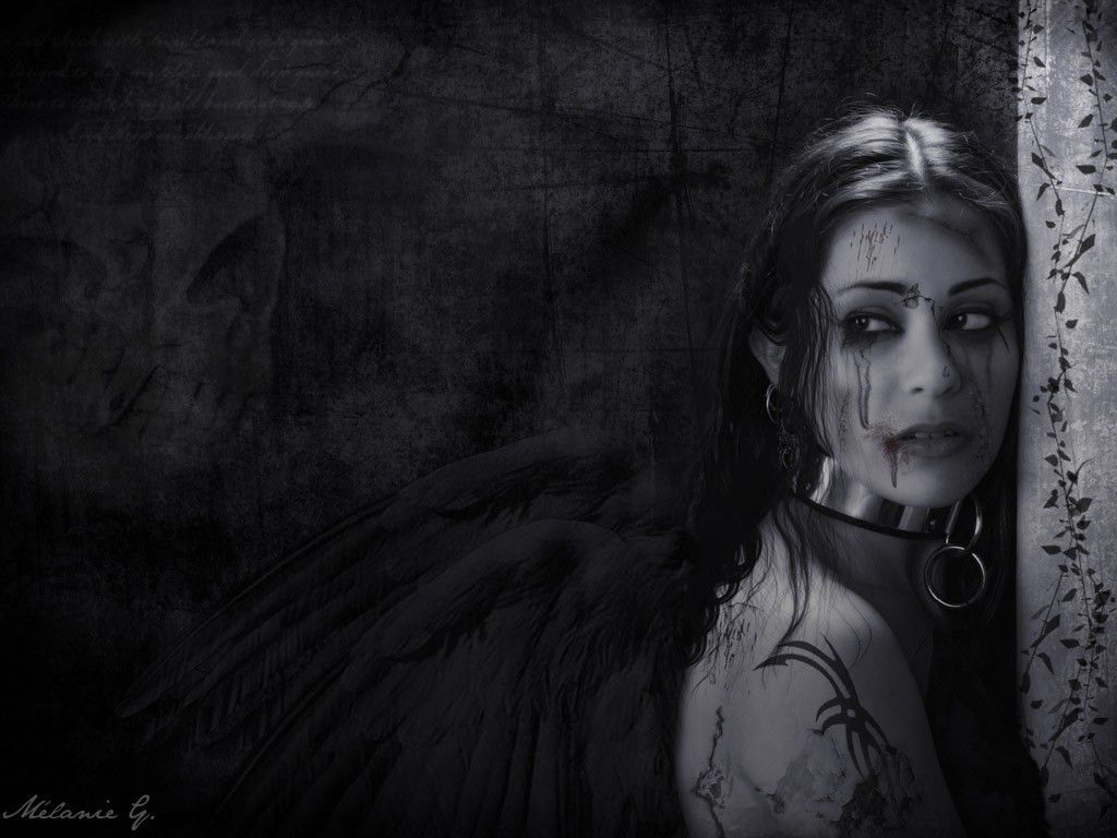 Donna gotica bianco e nero, 1024x768 HD, Laptop