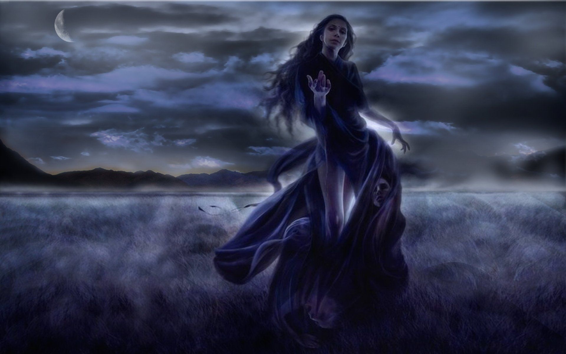 Donna gotica in abito scuro, 1920x1200 WUXGA, PC