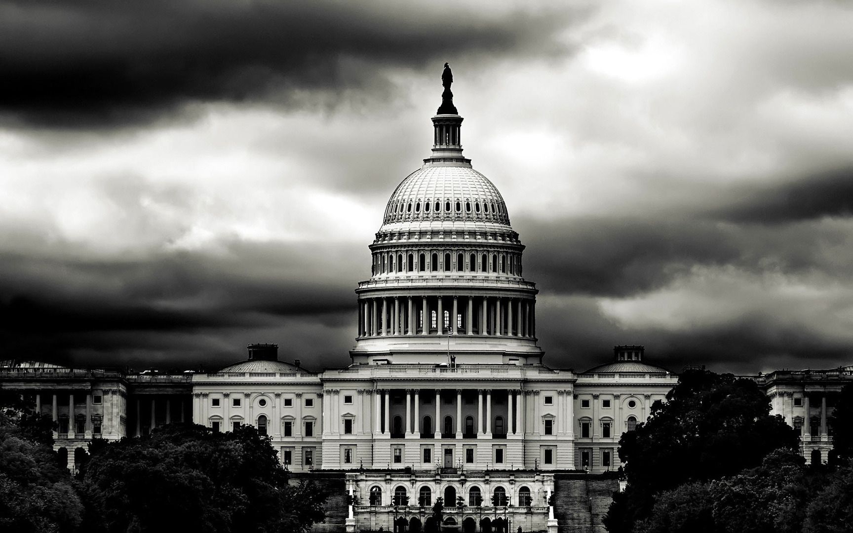 Campidoglio USA cielo tempestoso, 1728x1080 900p, Desktop