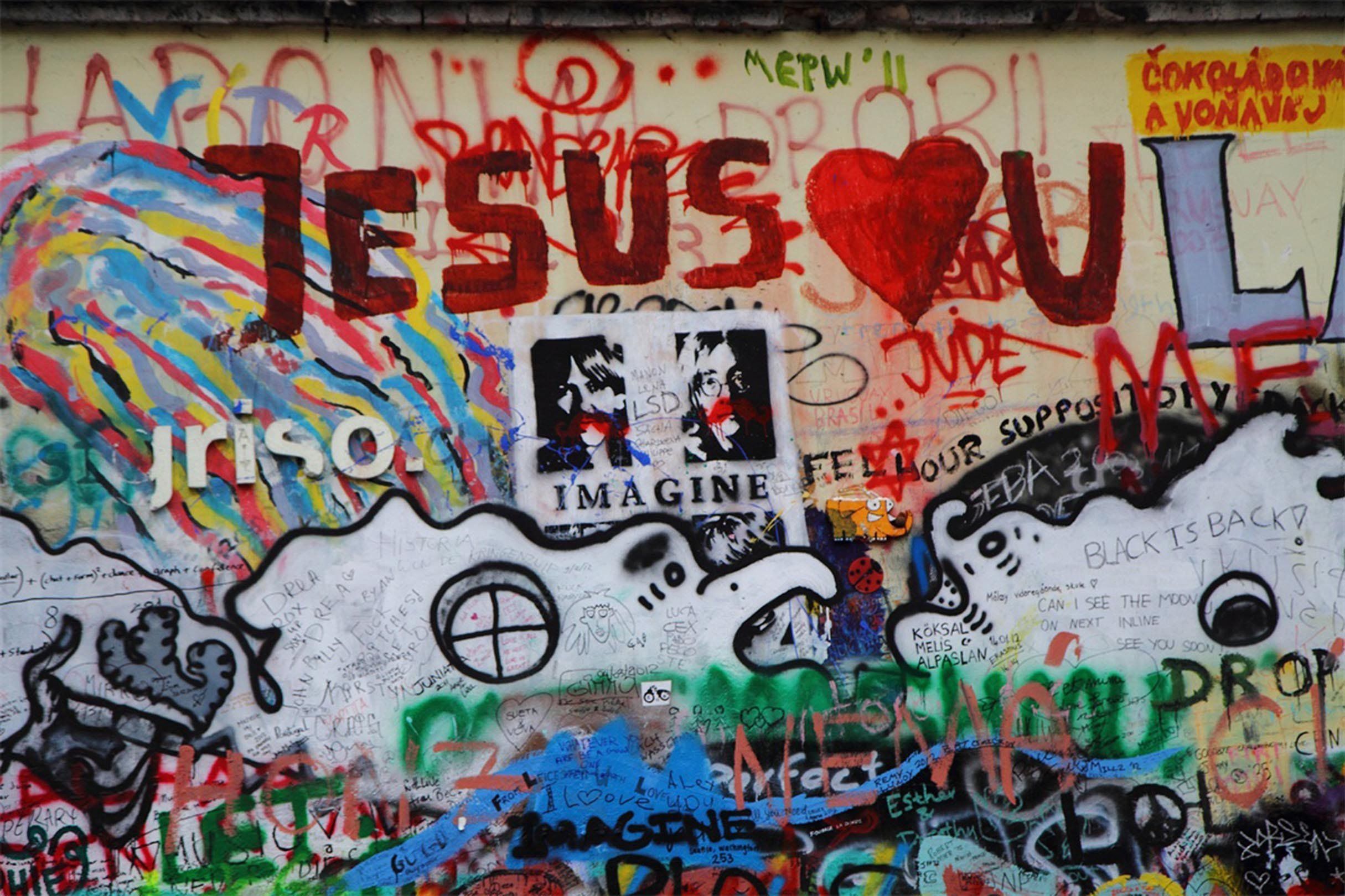 Muro graffiti Jesus colorato, 2430x1620 alta risoluzione, Desktop