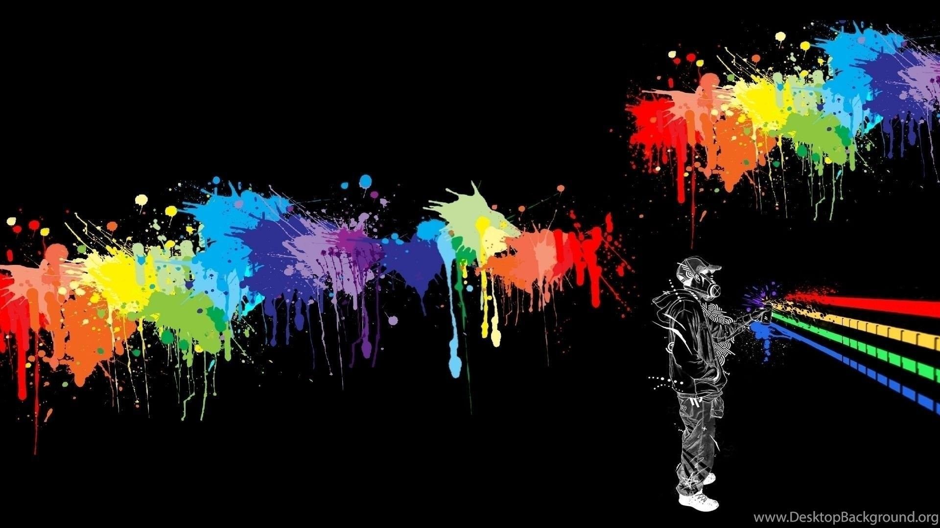 Uomo spruzza vernice arcobaleno, 1920x1080 Full HD 1080p, Laptop