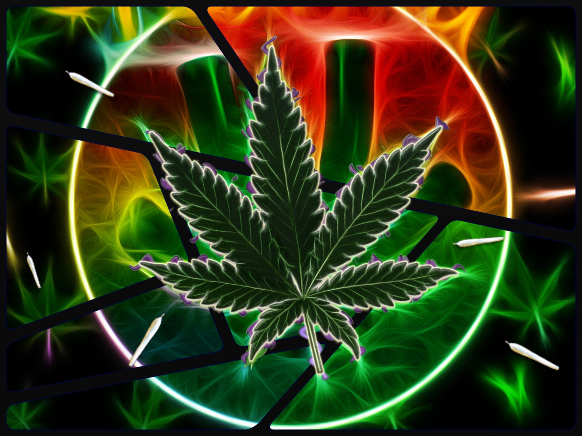 Foglia cannabis verde neon, 1920x1440 Full HD+ WUXGA, PC