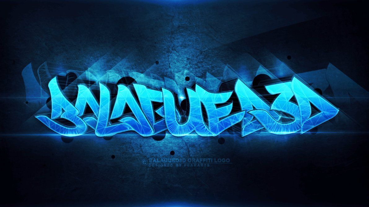 Scritta graffiti 3D blu, 1191x670 HD, Desktop
