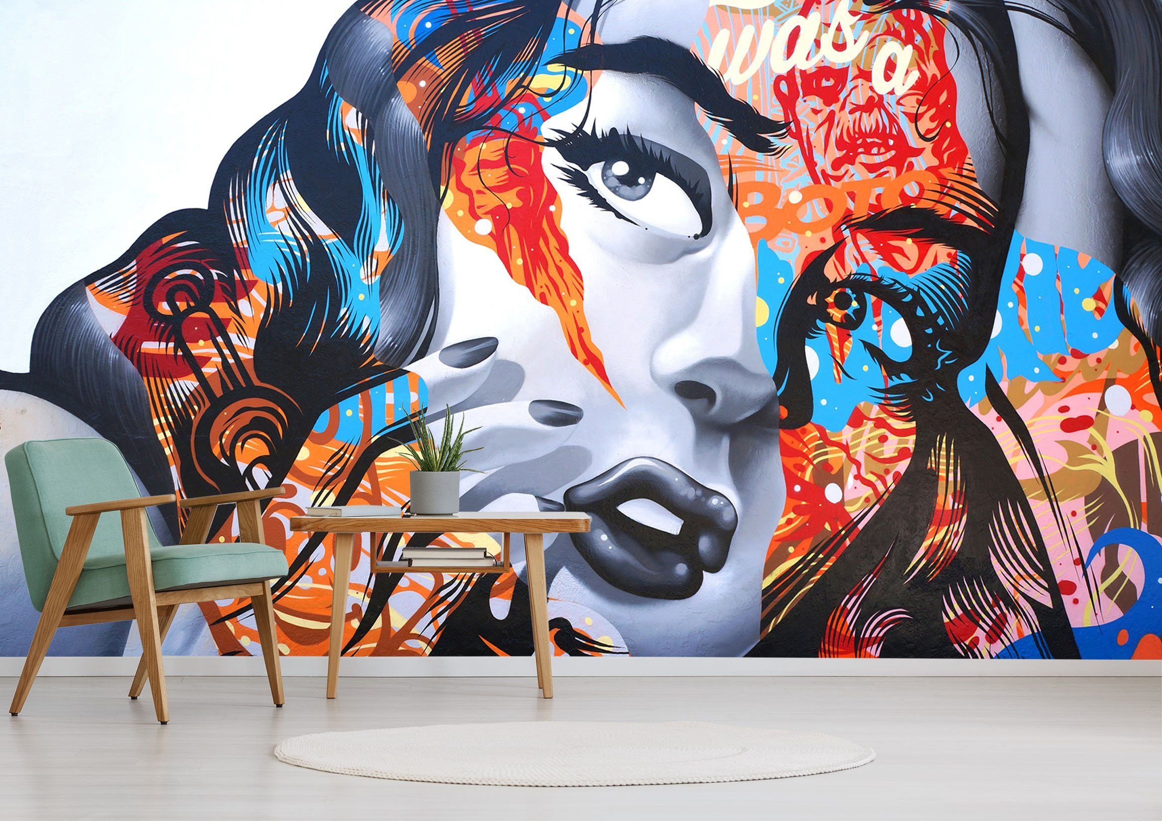 Graffiti 3D volto donna colorato, 2333x1650 alta risoluzione, PC Desktop