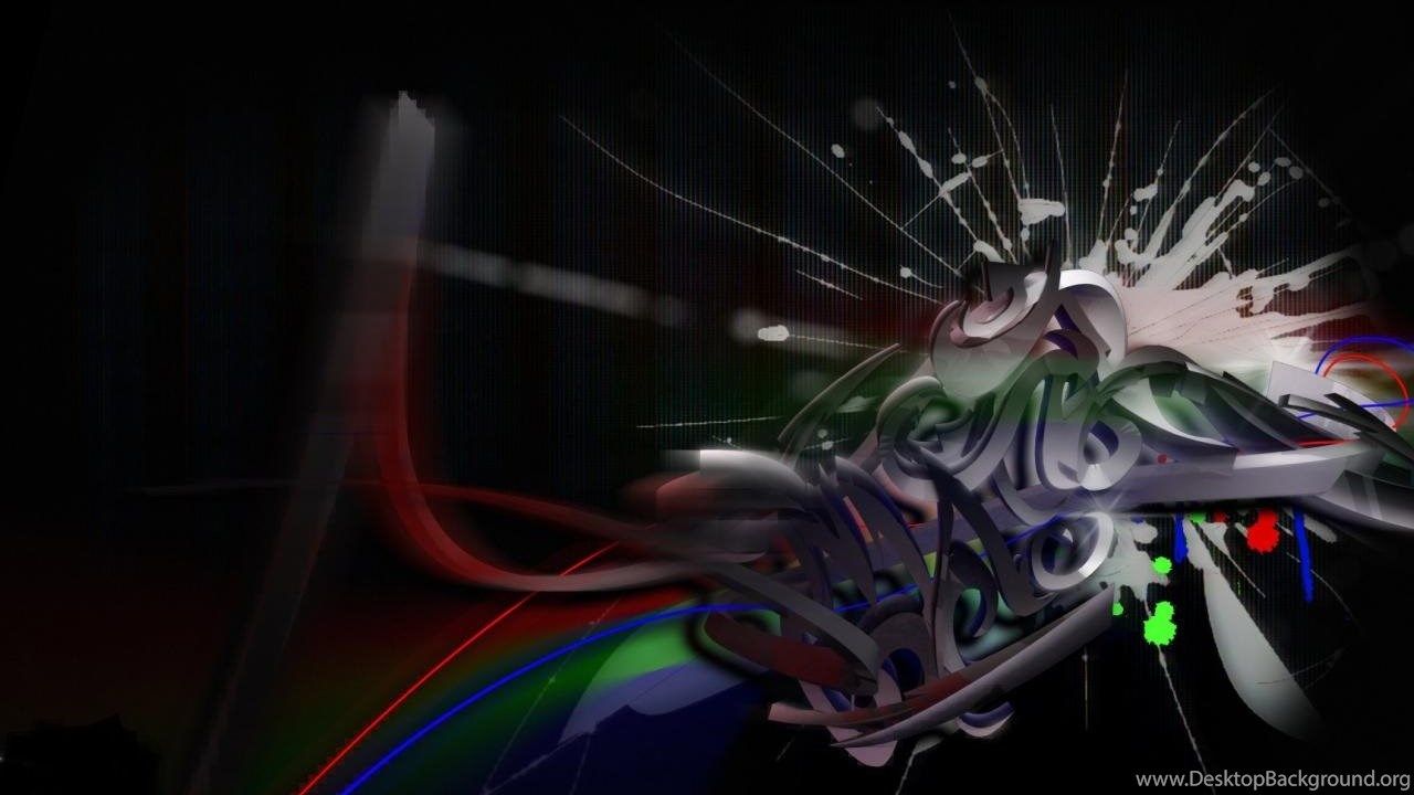 Graffiti 3D astratto scuro colorato, 1280x720 720p, Laptop