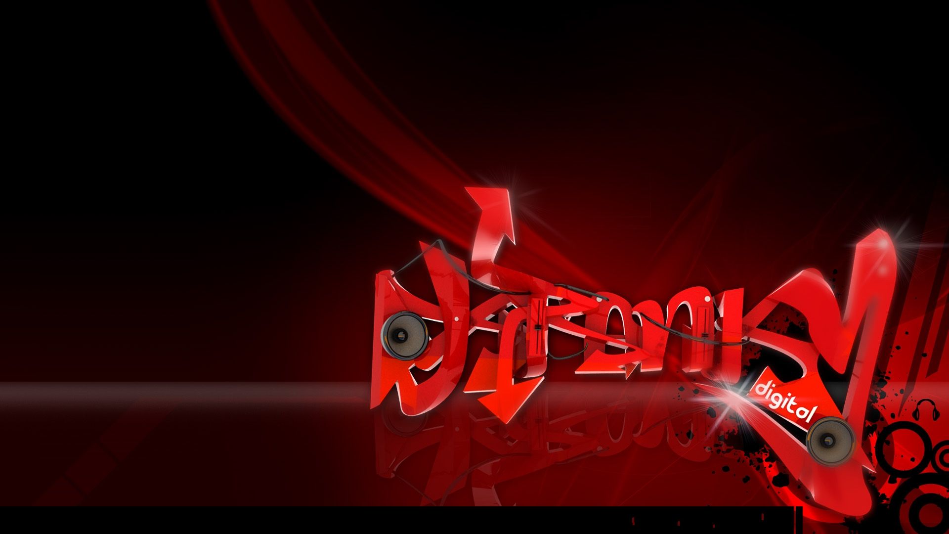Graffiti 3D rosso testo stilizzato, 1920x1080 Full HD, PC Desktop