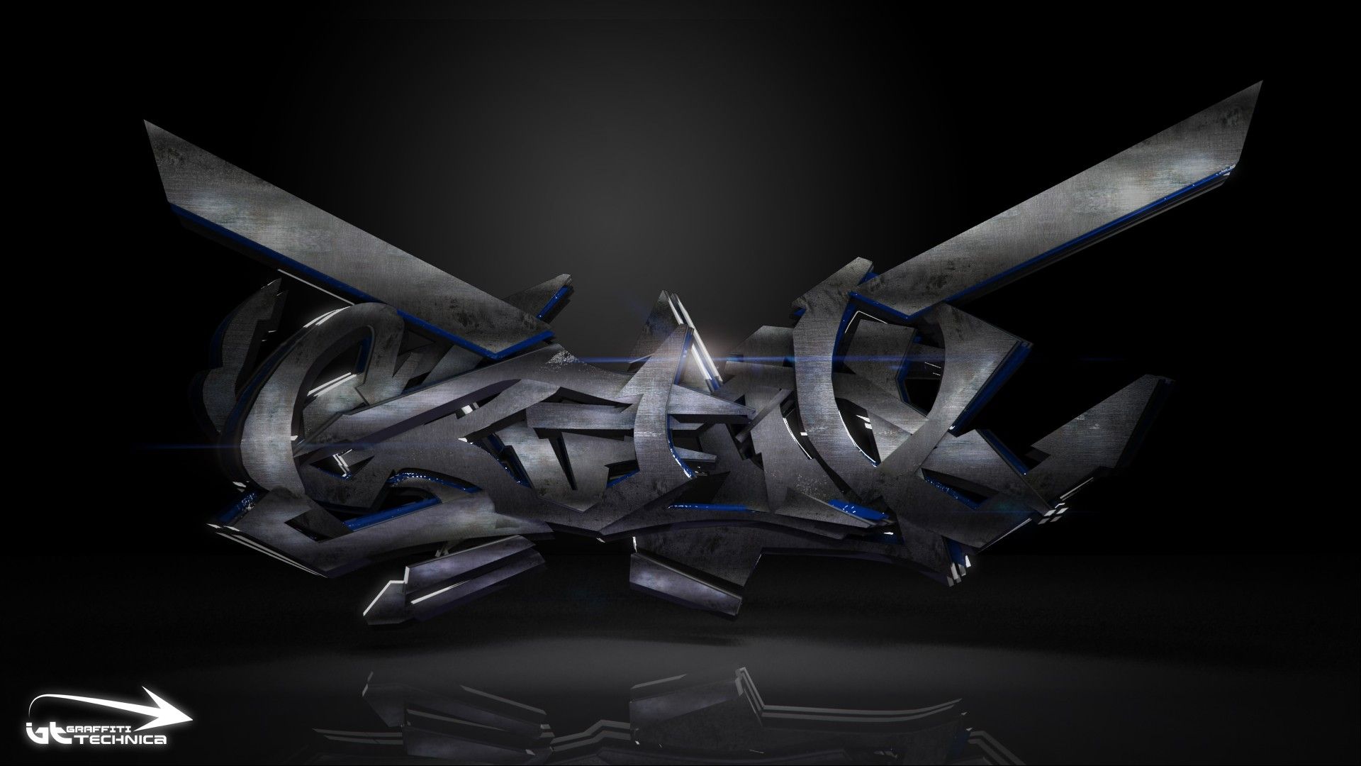Graffiti 3D grigio metallico, 1920x1080 1080p, PC Desktop